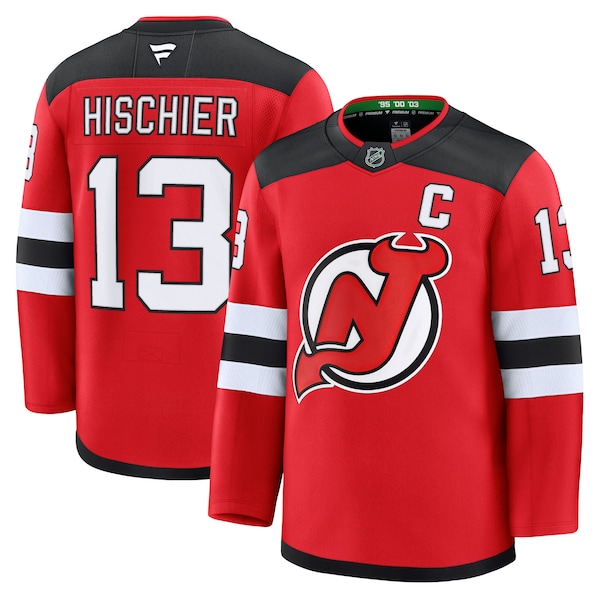Nico Hischier New Jersey Devils  Home Premium Jersey - Red/Black/White