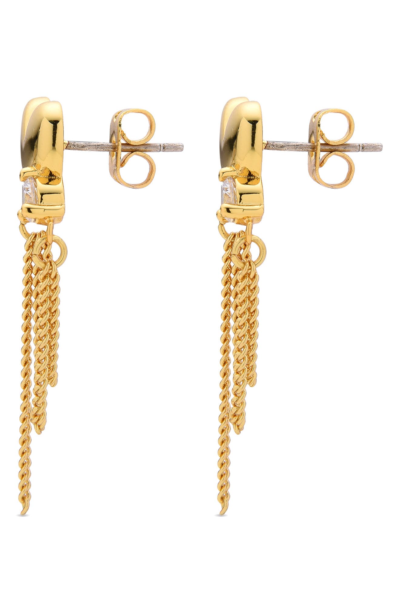 EYE CANDY LOS ANGELES Elise Heart Chain Drop Earrings