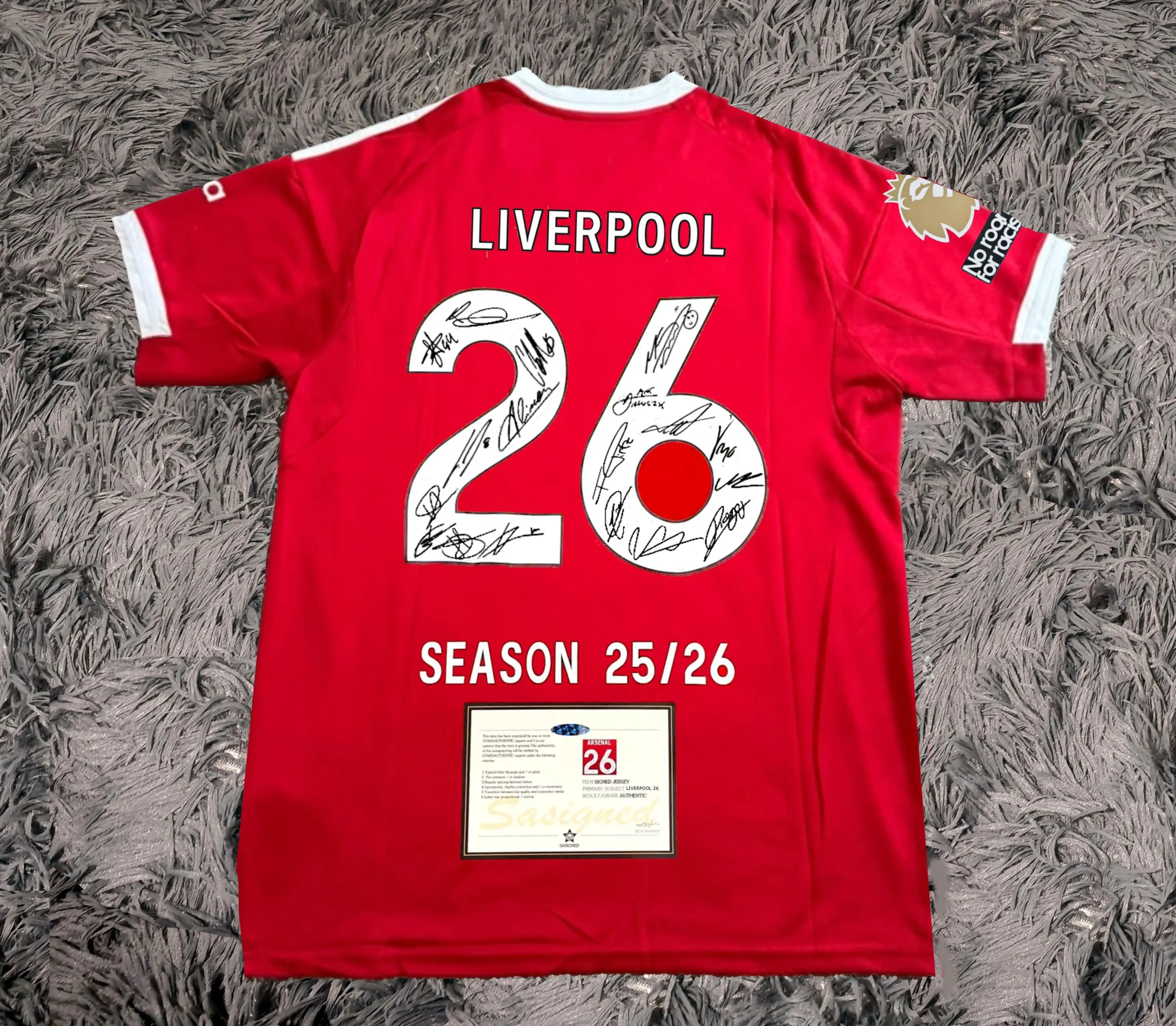 Liverpool FULL 2025 SIGNED Team Squad Signature Jersey/Shirt + COA 25/26