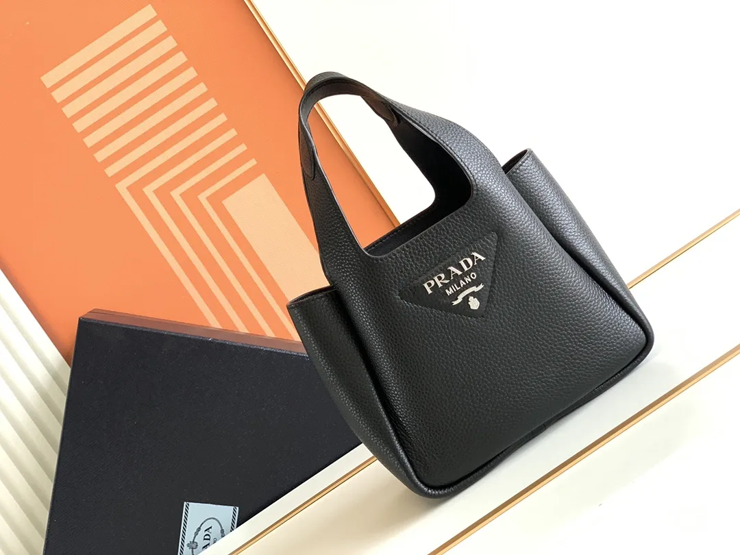 Prada Silver Grained Leather Tote Bag product photo from LabelPicks