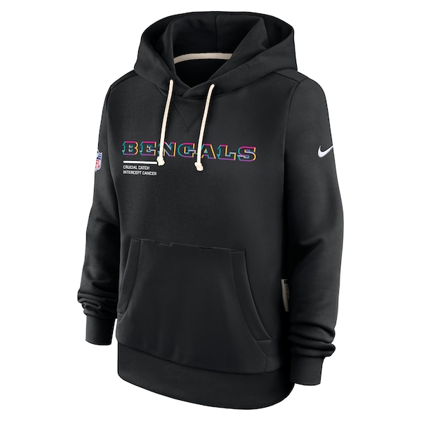 Cincinnati Bengals Nike Women's 2025 NFL Crucial Catch Sideline Standard Issue Dri-FIT Hoodie - Black