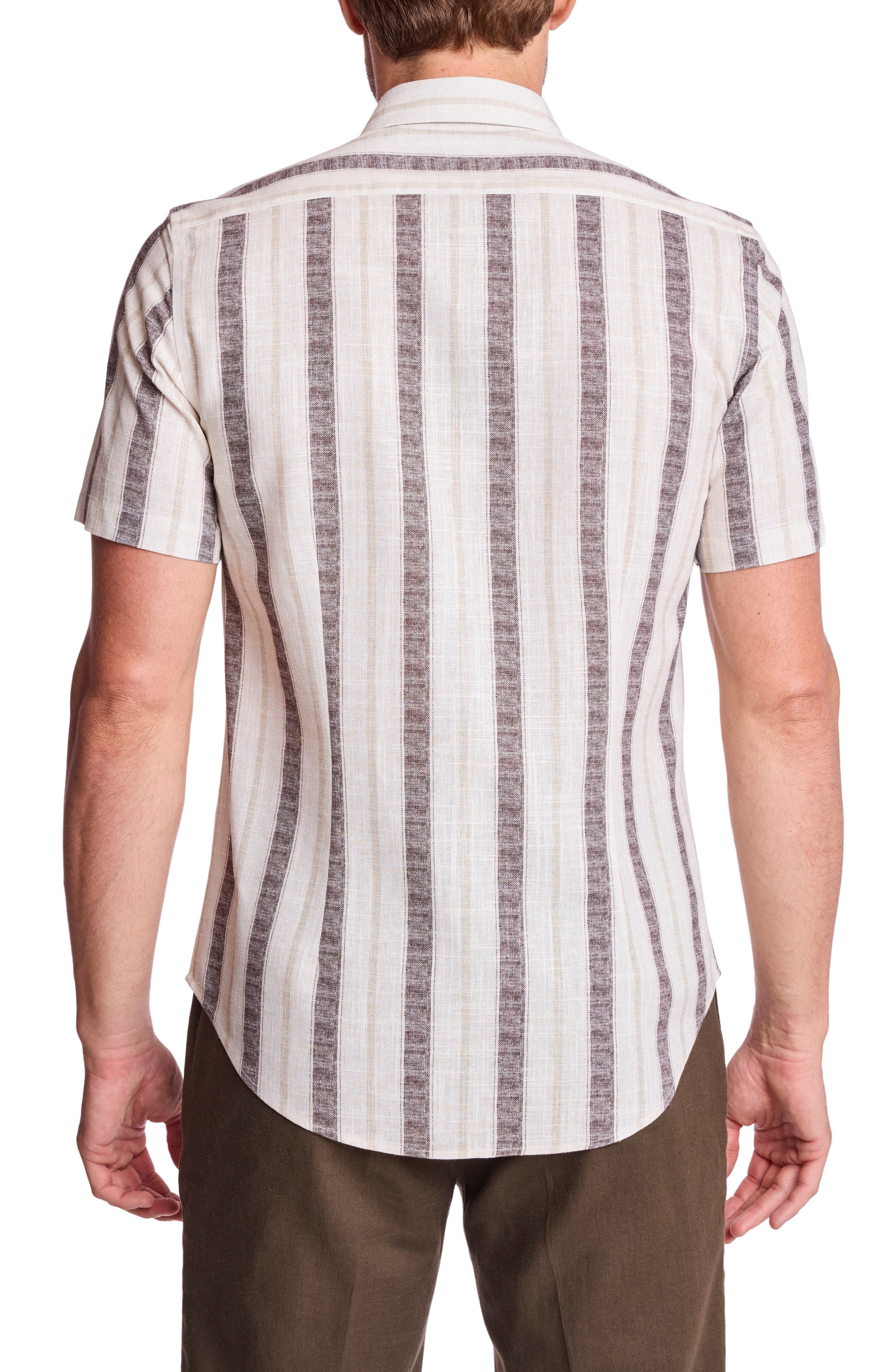 PAISLEY & GRAY Sawyer Short Sleeve Linen Blend Button-Up Shirt