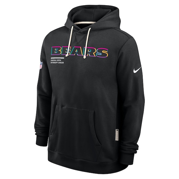 Chicago Bears Nike Tall 2025 NFL Crucial Catch Sideline Standard Issue Dri-FIT Hoodie - Black