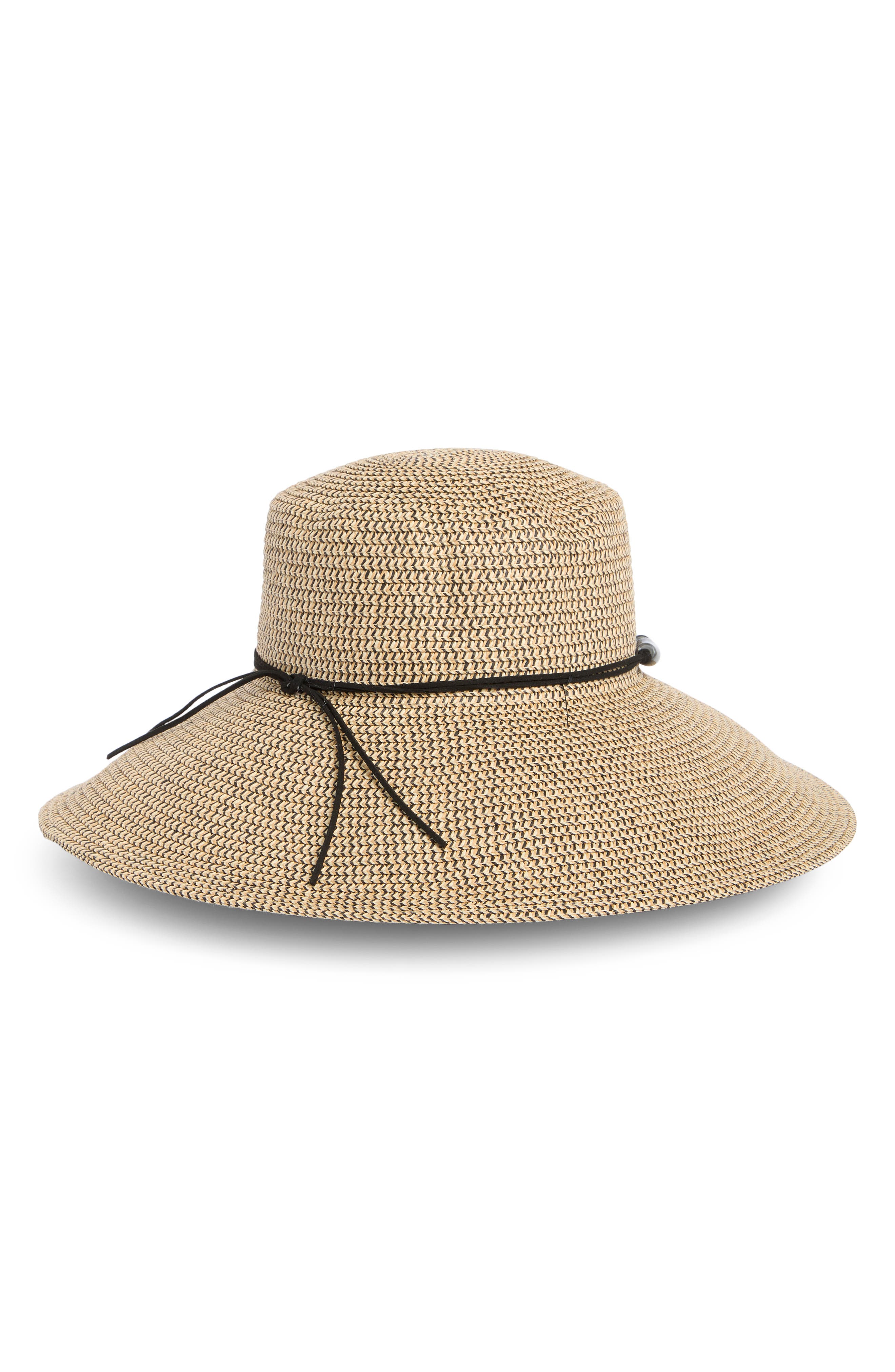 Vince Camuto Tweed Downbrim Bead Trim Hat