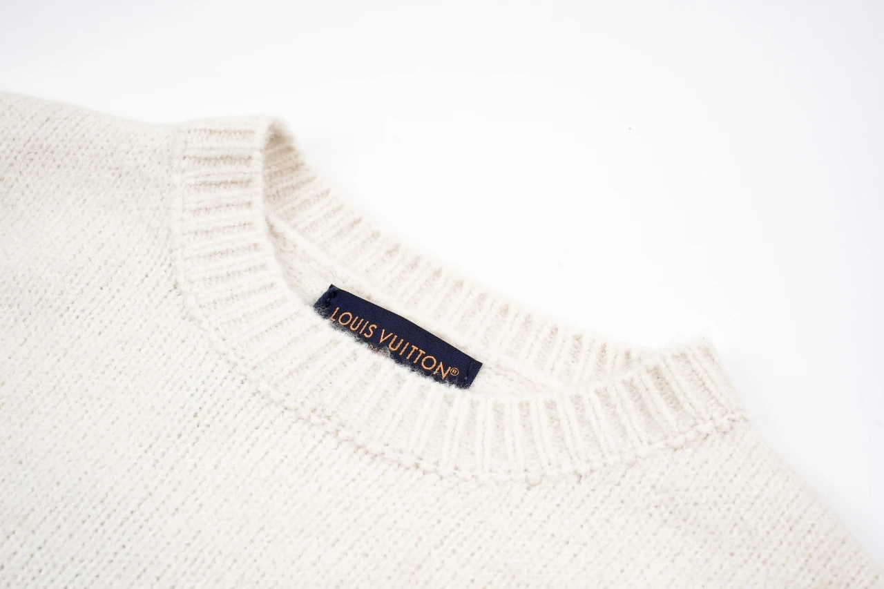 Louis Vuitton Off White Letter Intarsia Crewneck Sweater product photo from LabelPicks