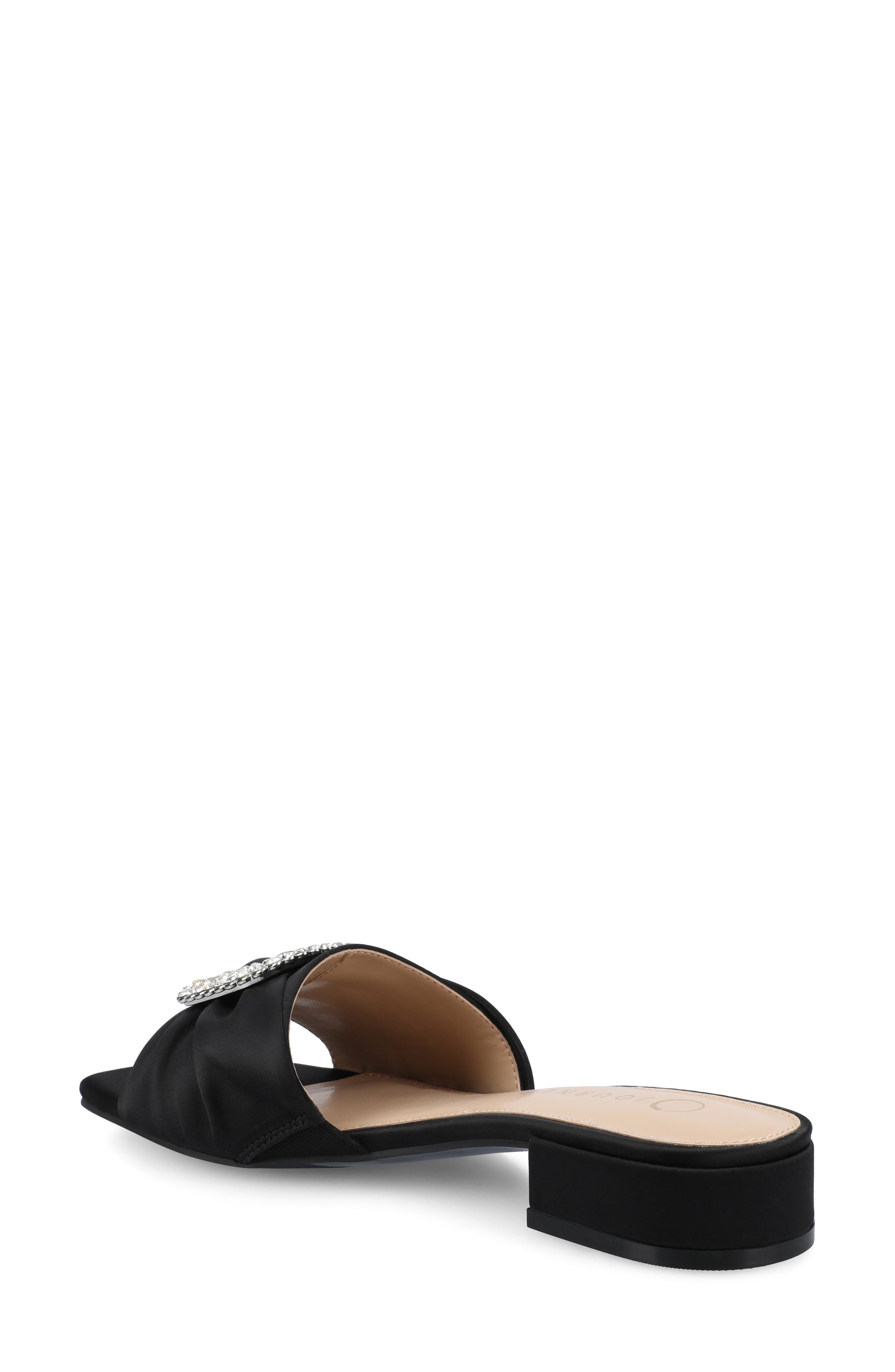 Journee Collection Flavia Rhinestone Buckle Slide Sandal