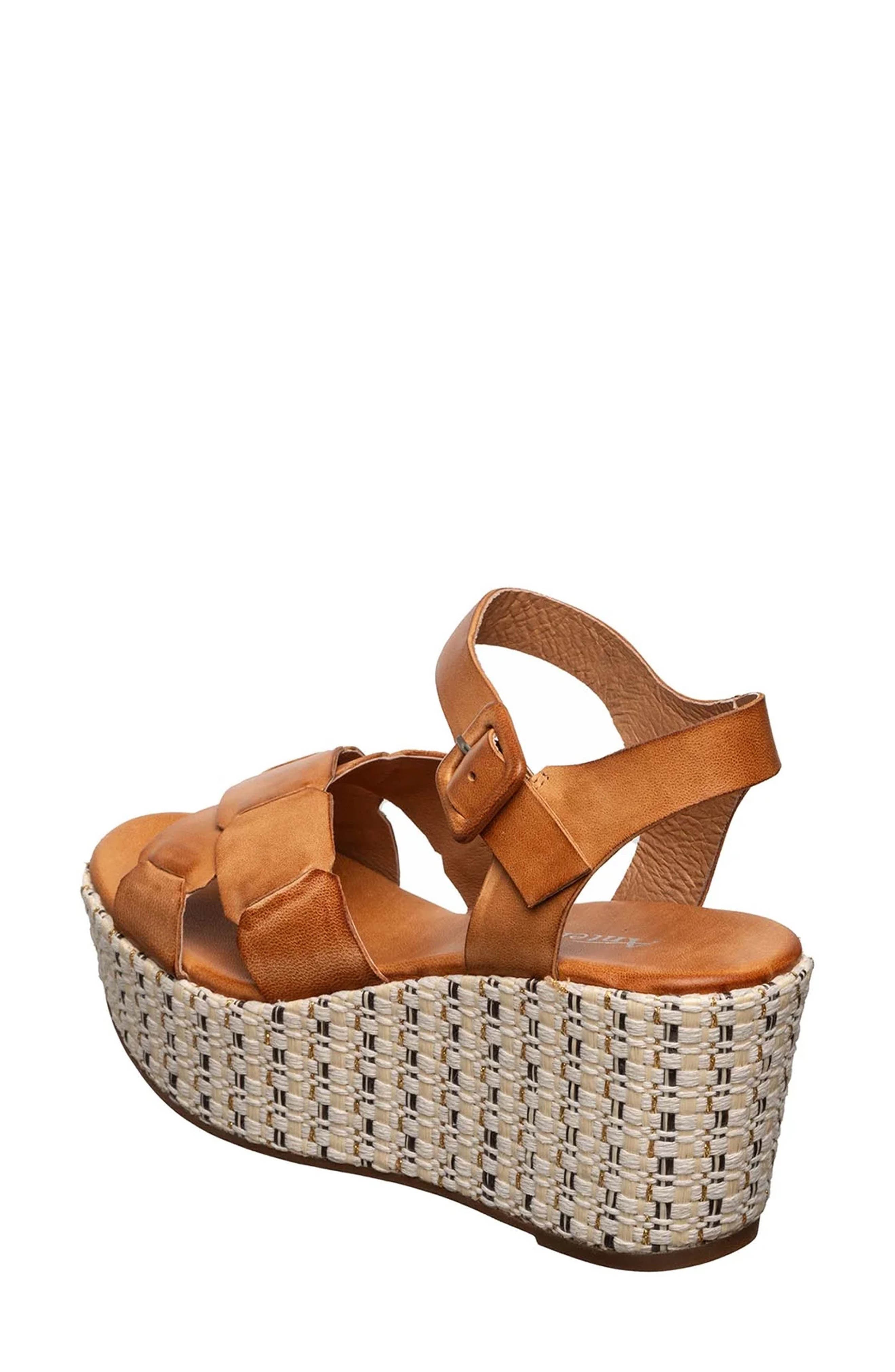 ANTELOPE Hunter Ankle Strap Espadrille Platform Wedge Sandal