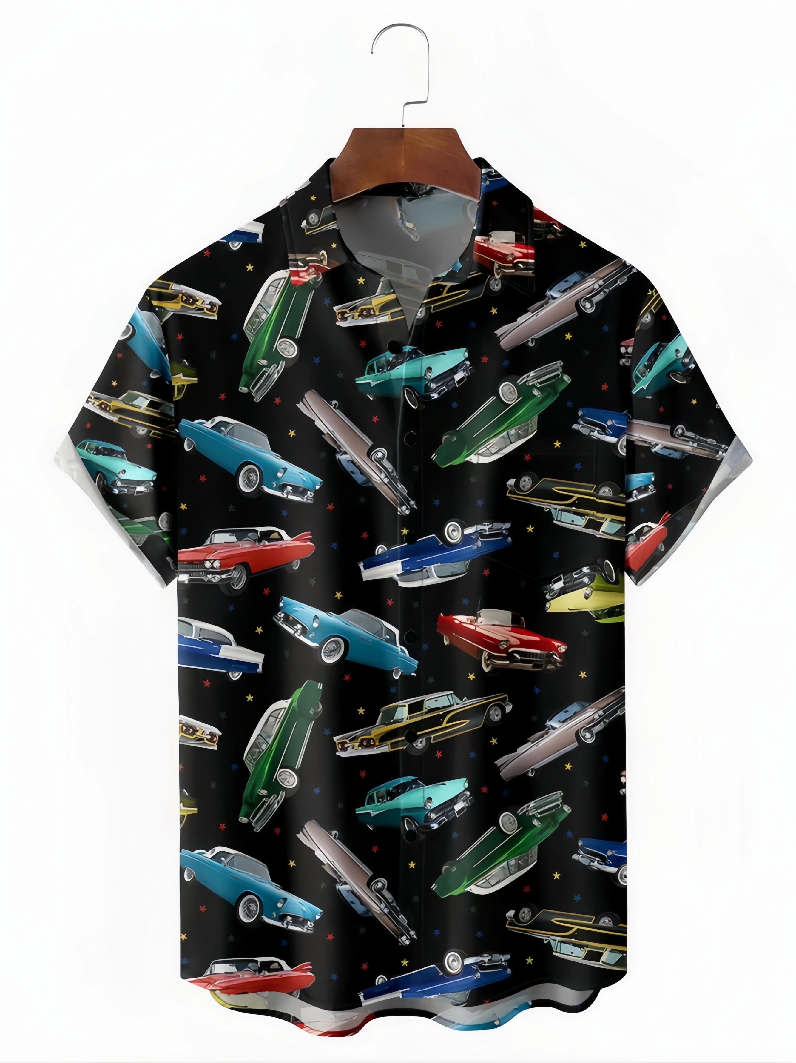 Car Chest Pocket Short Sleeve Casual Shirt