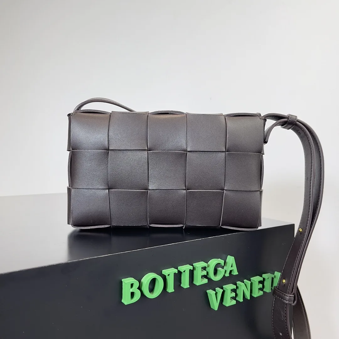 Bottega Veneta Cassette Brown Intrecciato Woven Leather Shoulder Bag product photo from LabelPicks