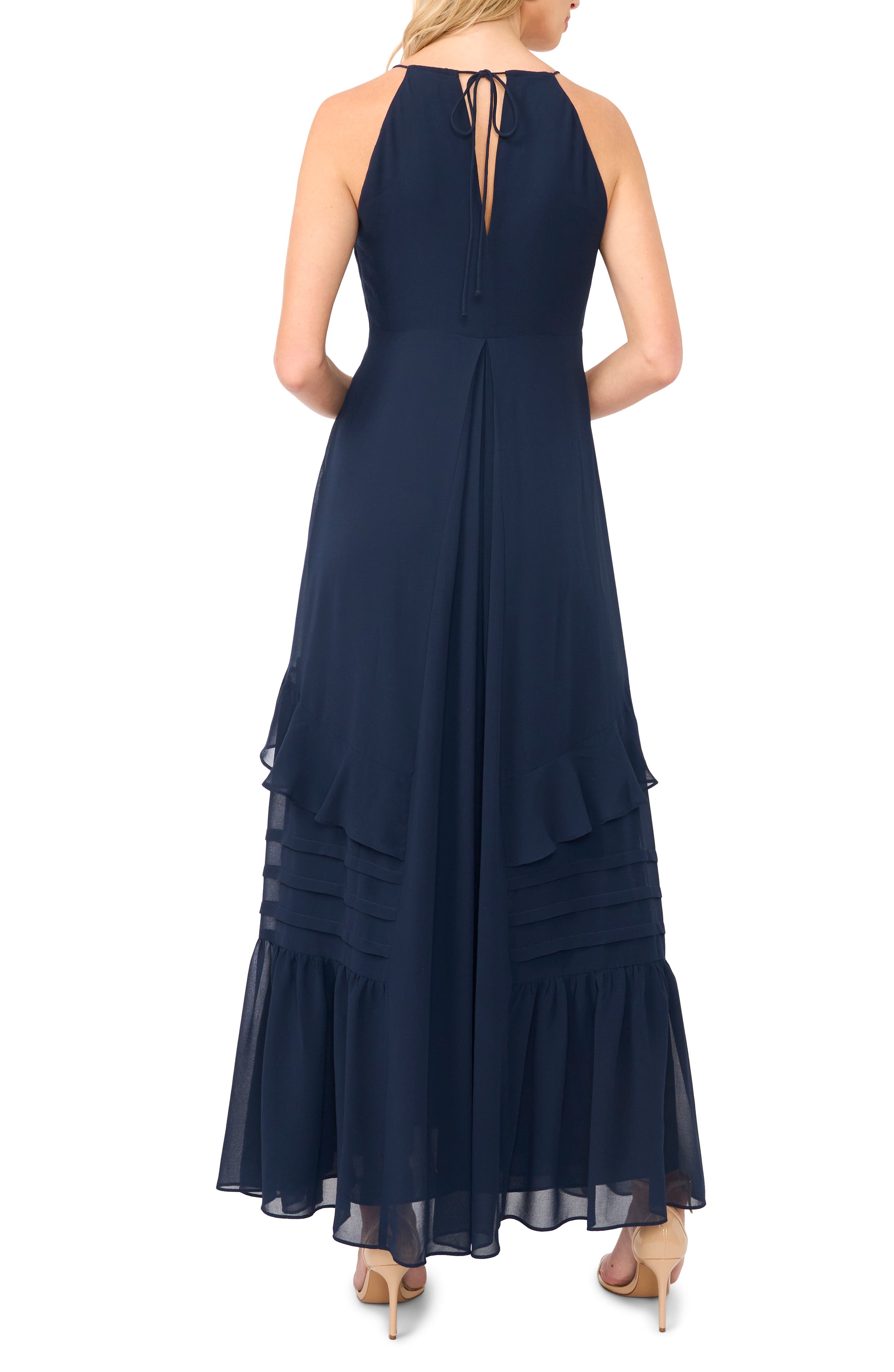 1.STATE Ruffle Chiffon Maxi Dress