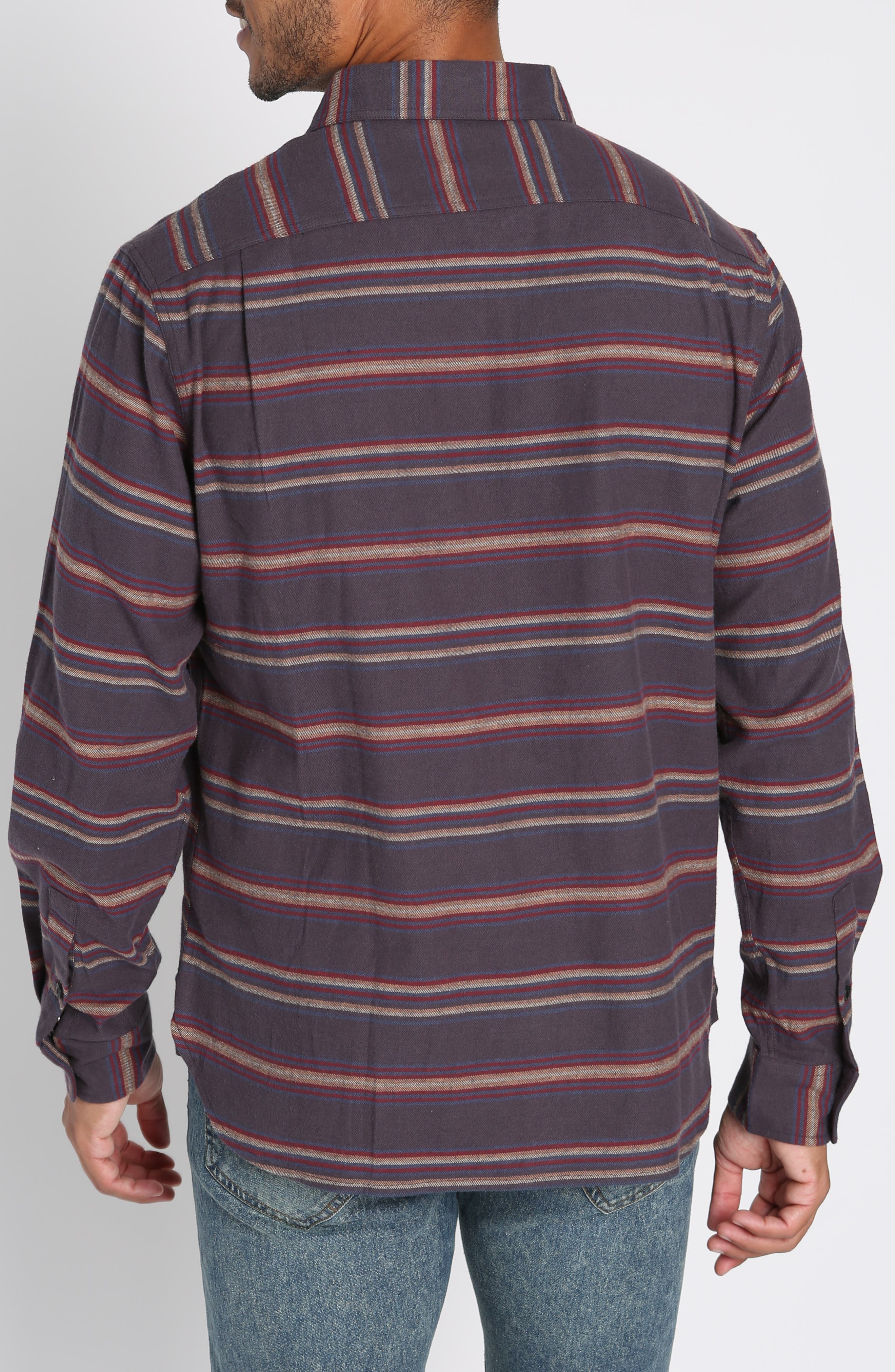 JACHS Stripe Flannel Button-Up Shirt