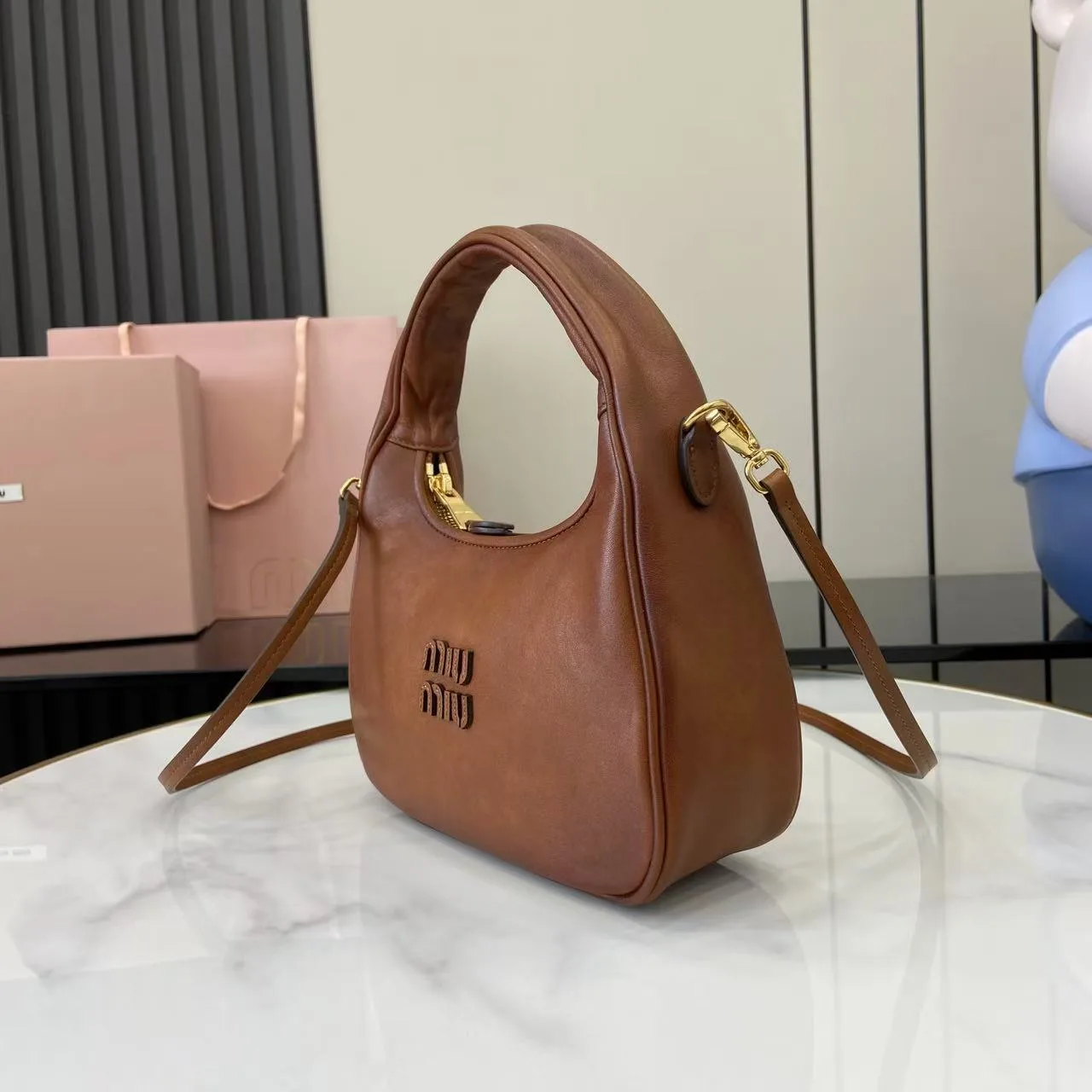 Miu Miu Brown Calfskin Hobo Bag product photo from LabelPicks