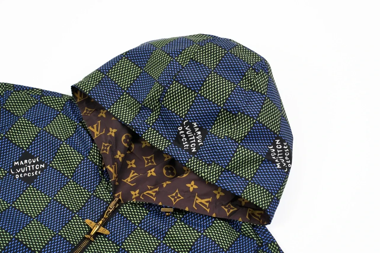 Louis Vuitton Green Damier Reversible Hooded Jacket product photo from LabelPicks