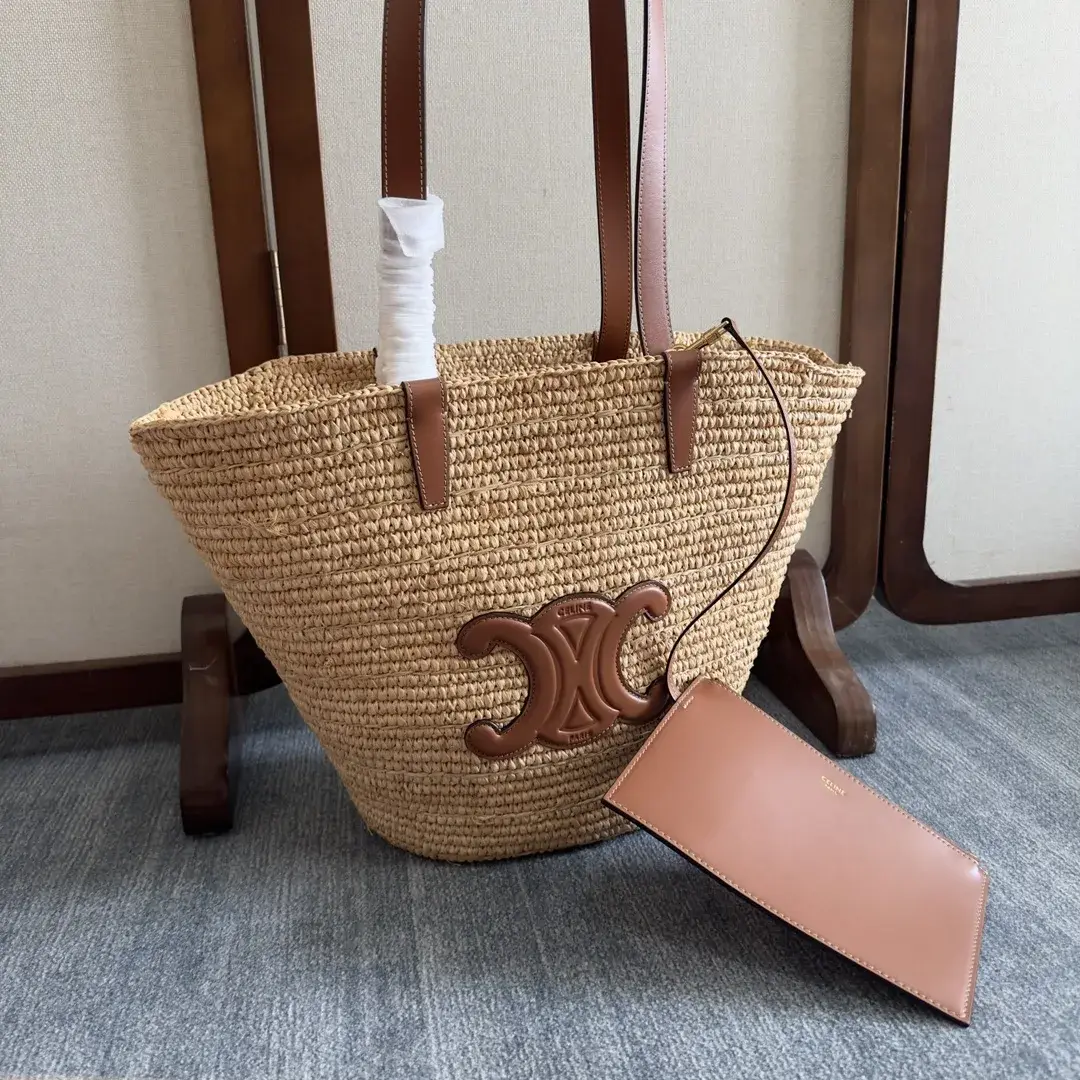 Celine Straw Woven Triomphe Tote Bag product photo from LabelPicks