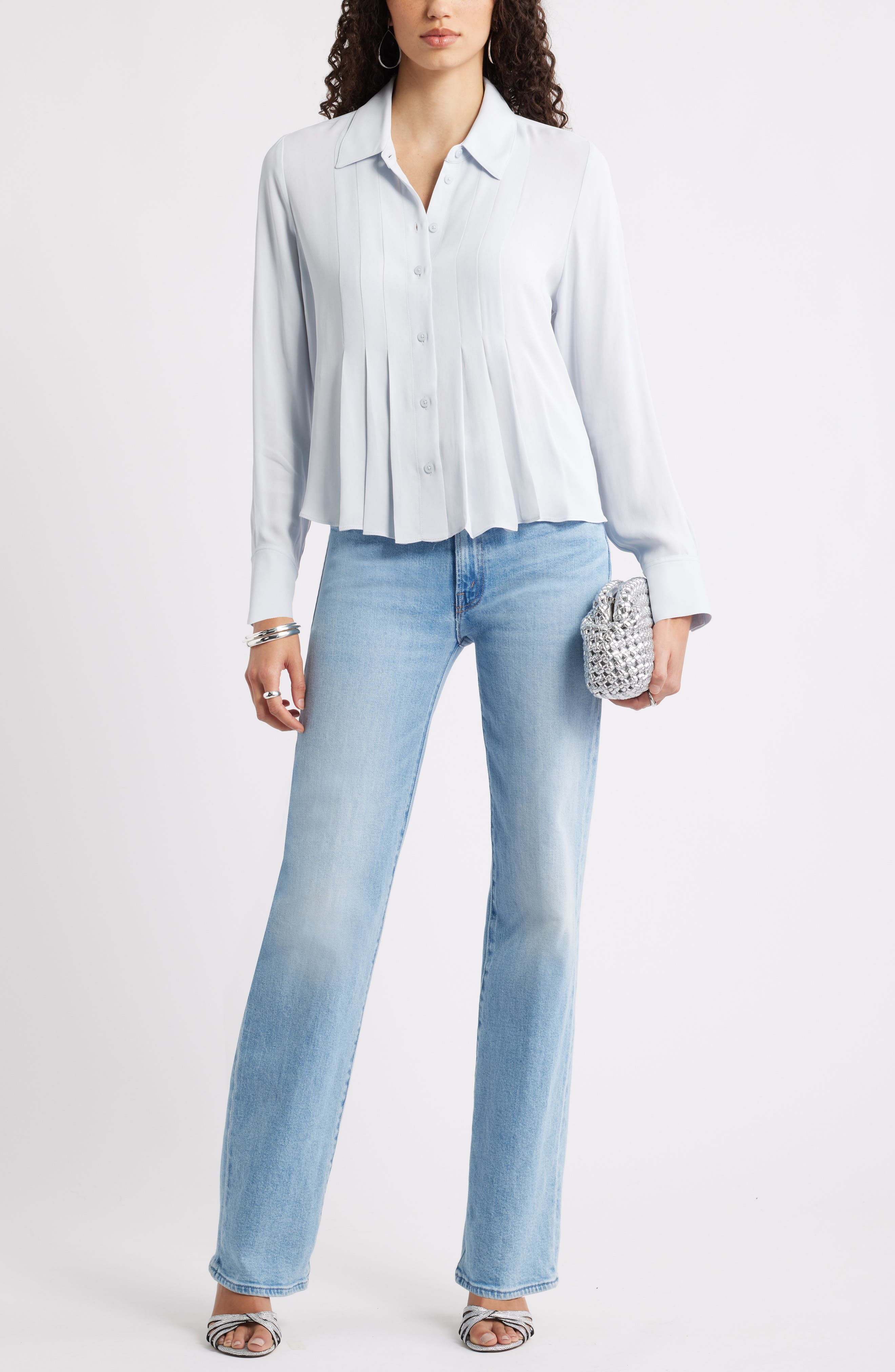 Nordstrom Tux Pleated Button-Up Shirt