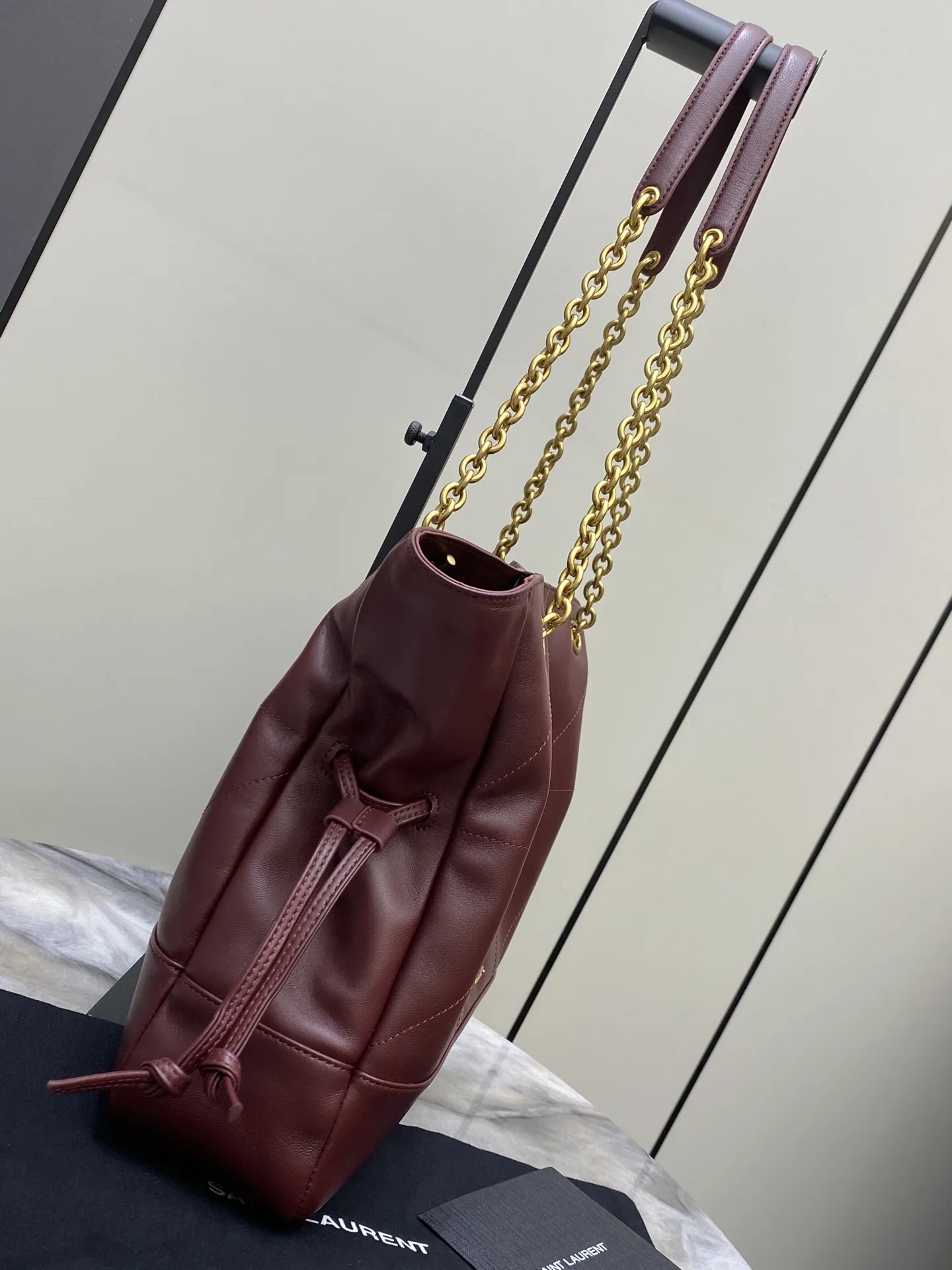 Saint Laurent Burgundy Jamie Lambskin Bucket Bag product photo from LabelPicks