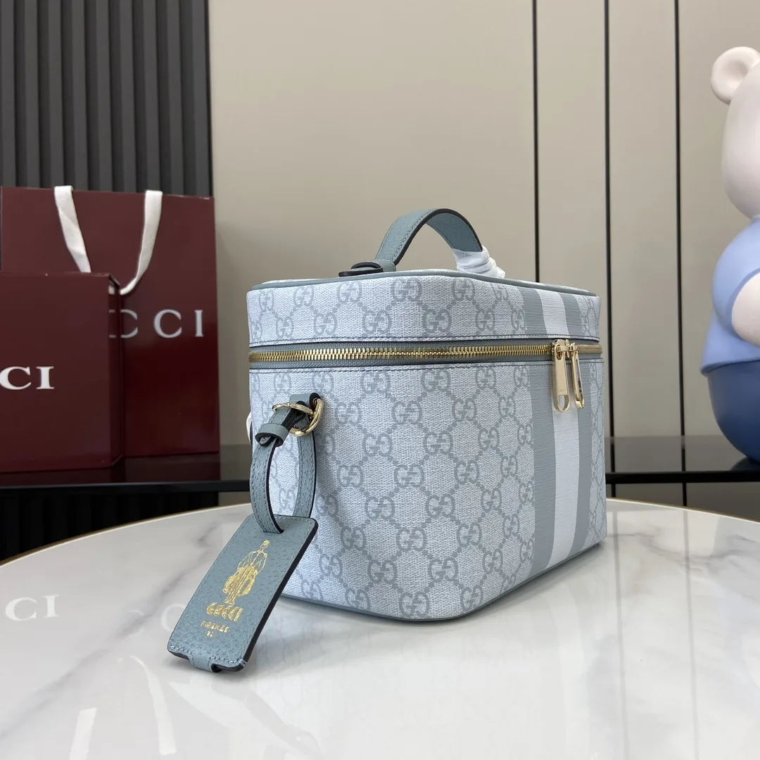 Gucci Ophidia Blue Canvas and Leather Top Handle Bag product photo from LabelPicks