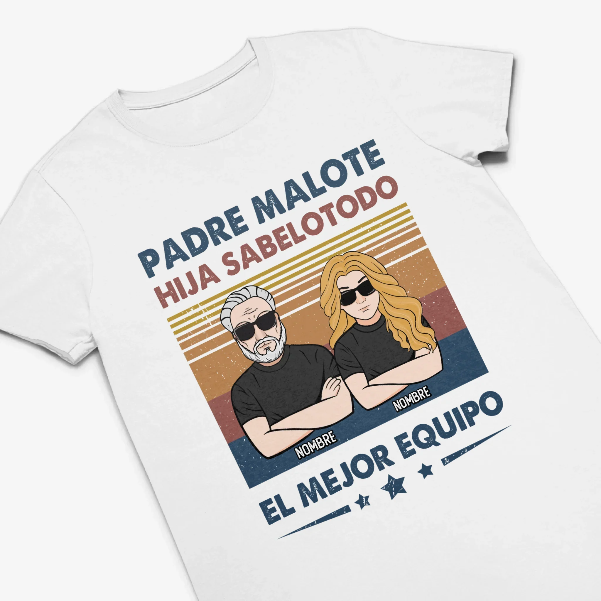 Personalizar Camisetas Para Papá | Personalizado Regalo Para Papá | Padre malote  Hija sabelotodo