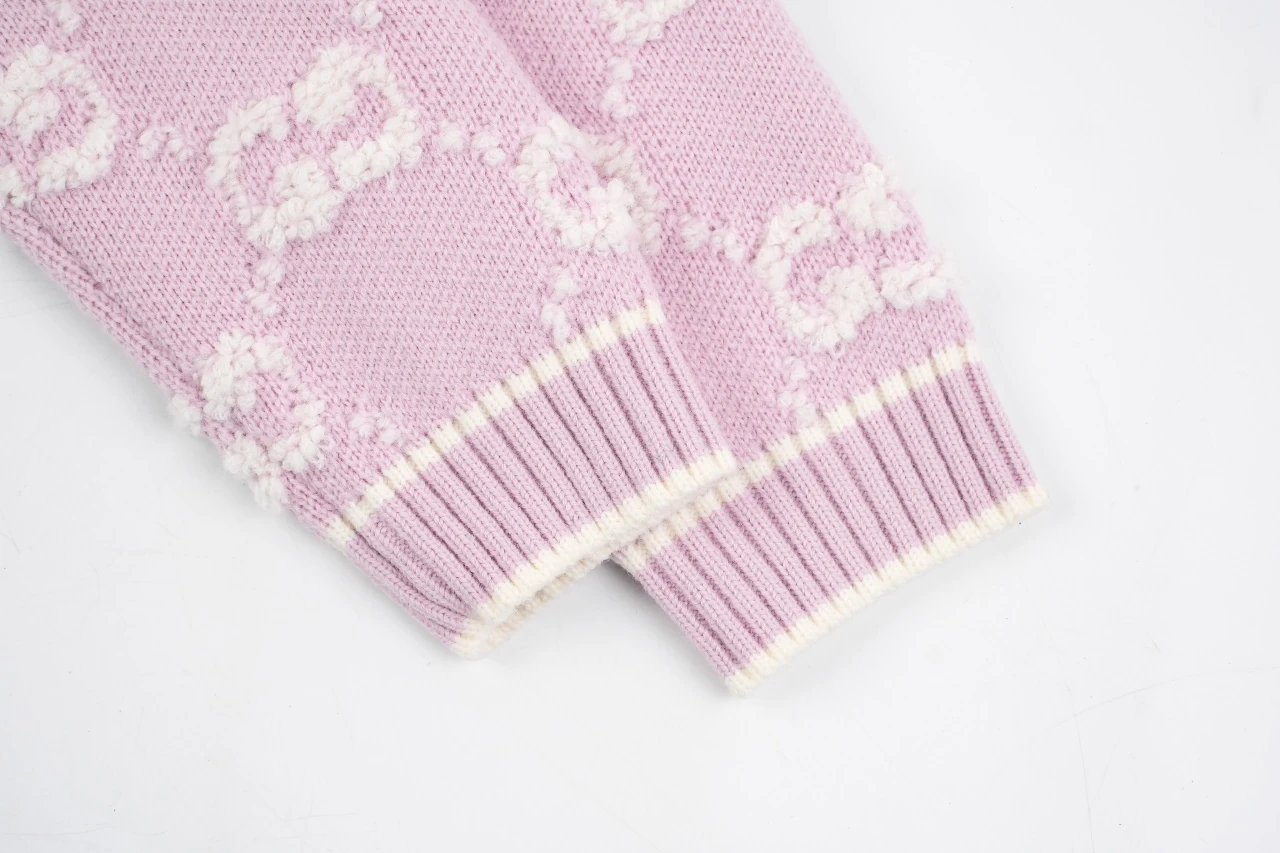 GUCCI Pink GG Jacquard Wool Cardigan product photo from LabelPicks