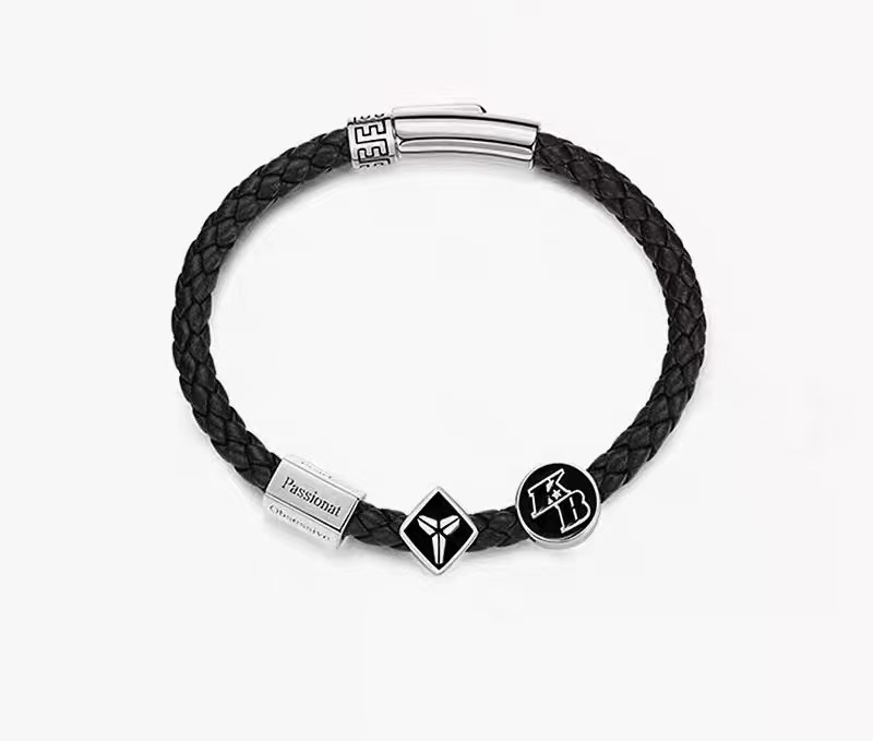 Fanqi Mamba Spirit Bracelet Men's Braided Leather Bracelet Tribute Kobe Bryant Boyfriend Gift