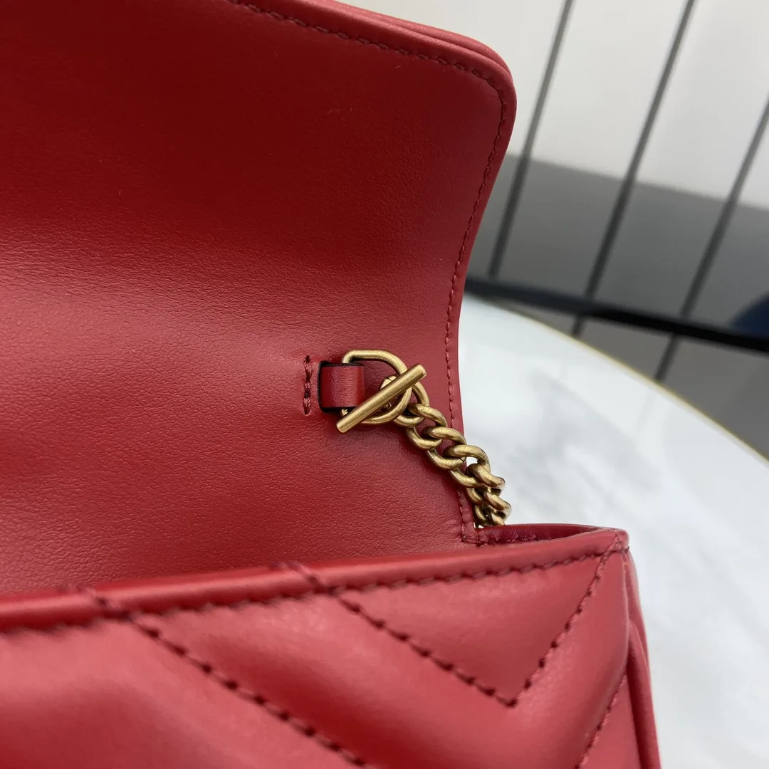 Gucci Marmont Red GG Supreme Canvas Shoulder Bag product photo from LabelPicks