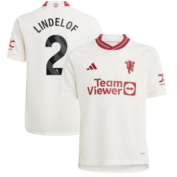 Victor Lindelof Manchester United adidas Youth 2023/24 Third Replica Player Jersey - White