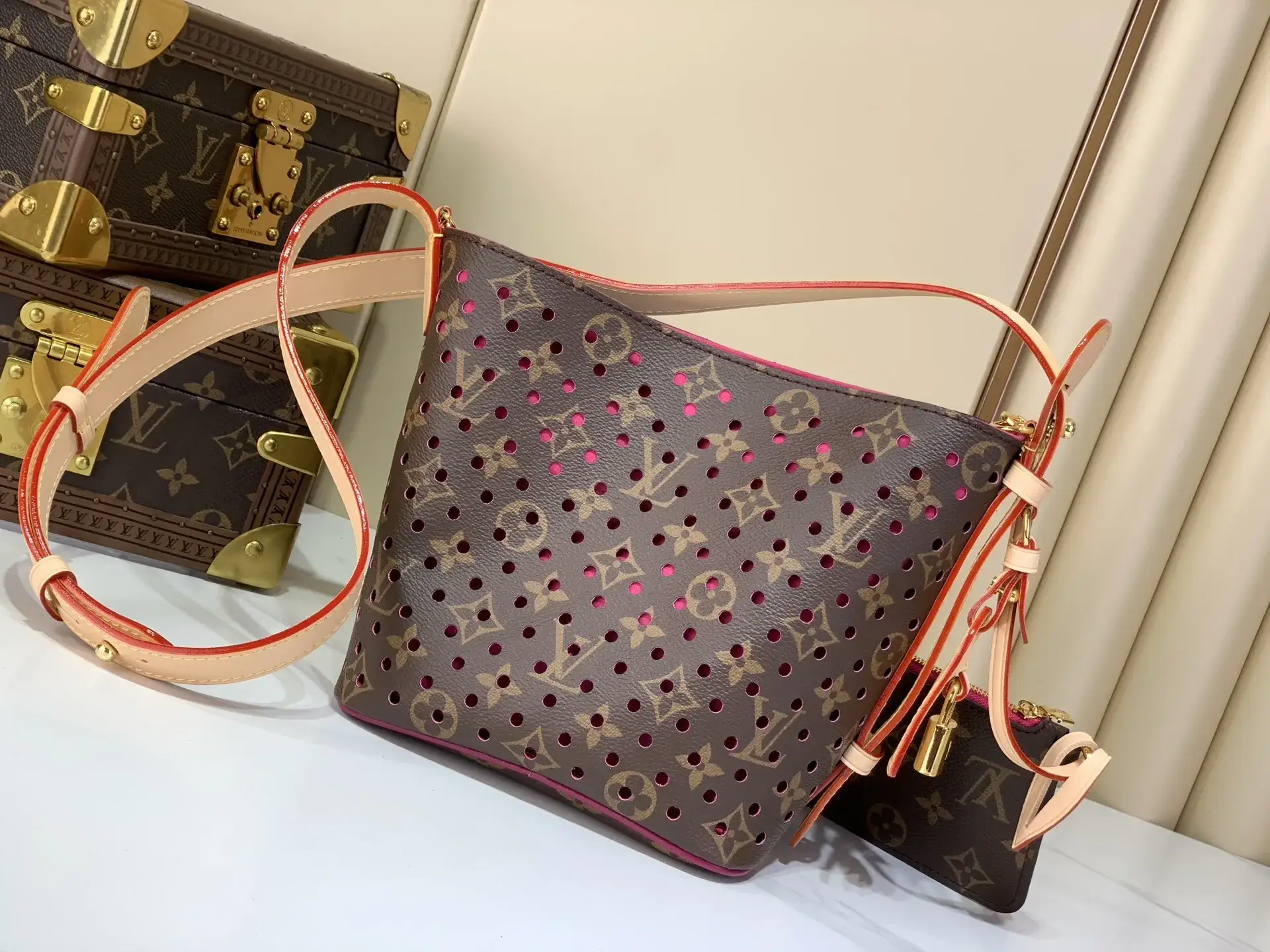 Louis Vuitton Red Monogram Canvas Bucket Bag product photo from LabelPicks