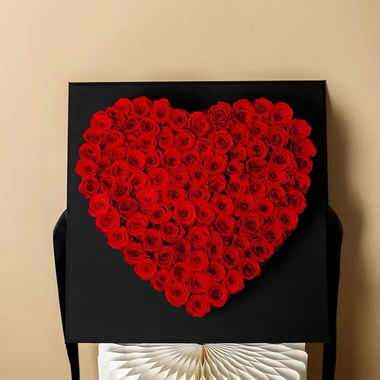 Real Flower Preservation 5-year Eternal Flower Gift Box Glass Cover 214 Valentine's Day Birthday Gift Diy New Year 99 Roses