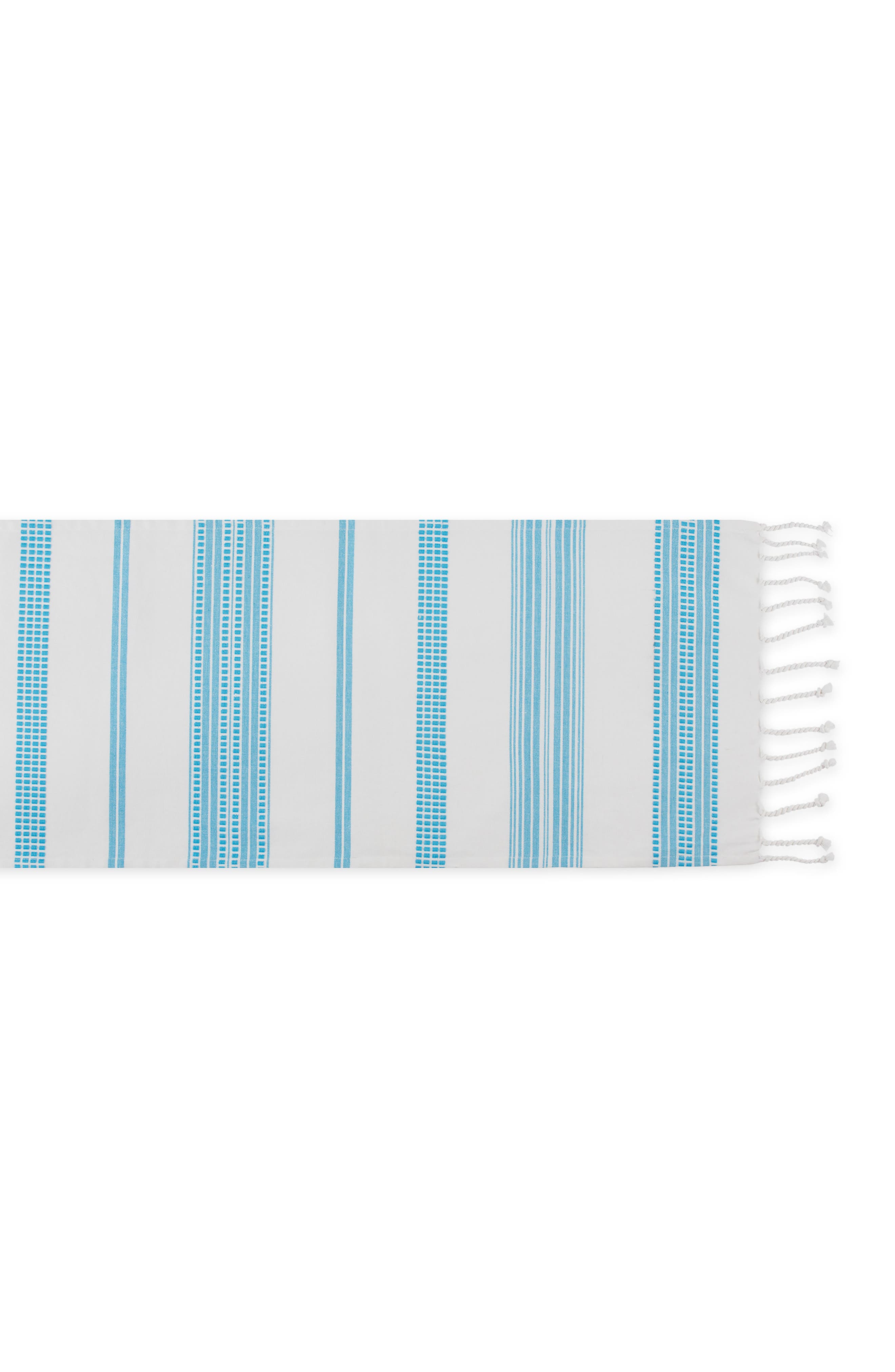 Design Imports Surfrider Stripe Fringe Cotton Table Runner