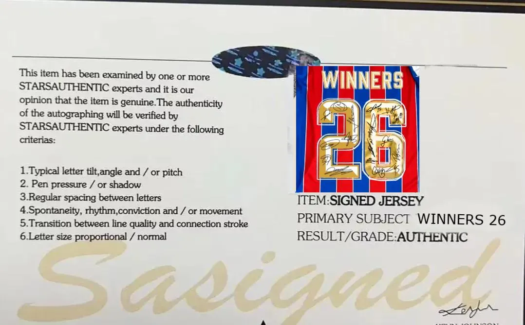 Crystal Palace Team SIGNED 25/26 Conference League Winners Shirt Jersey - COA - 2025