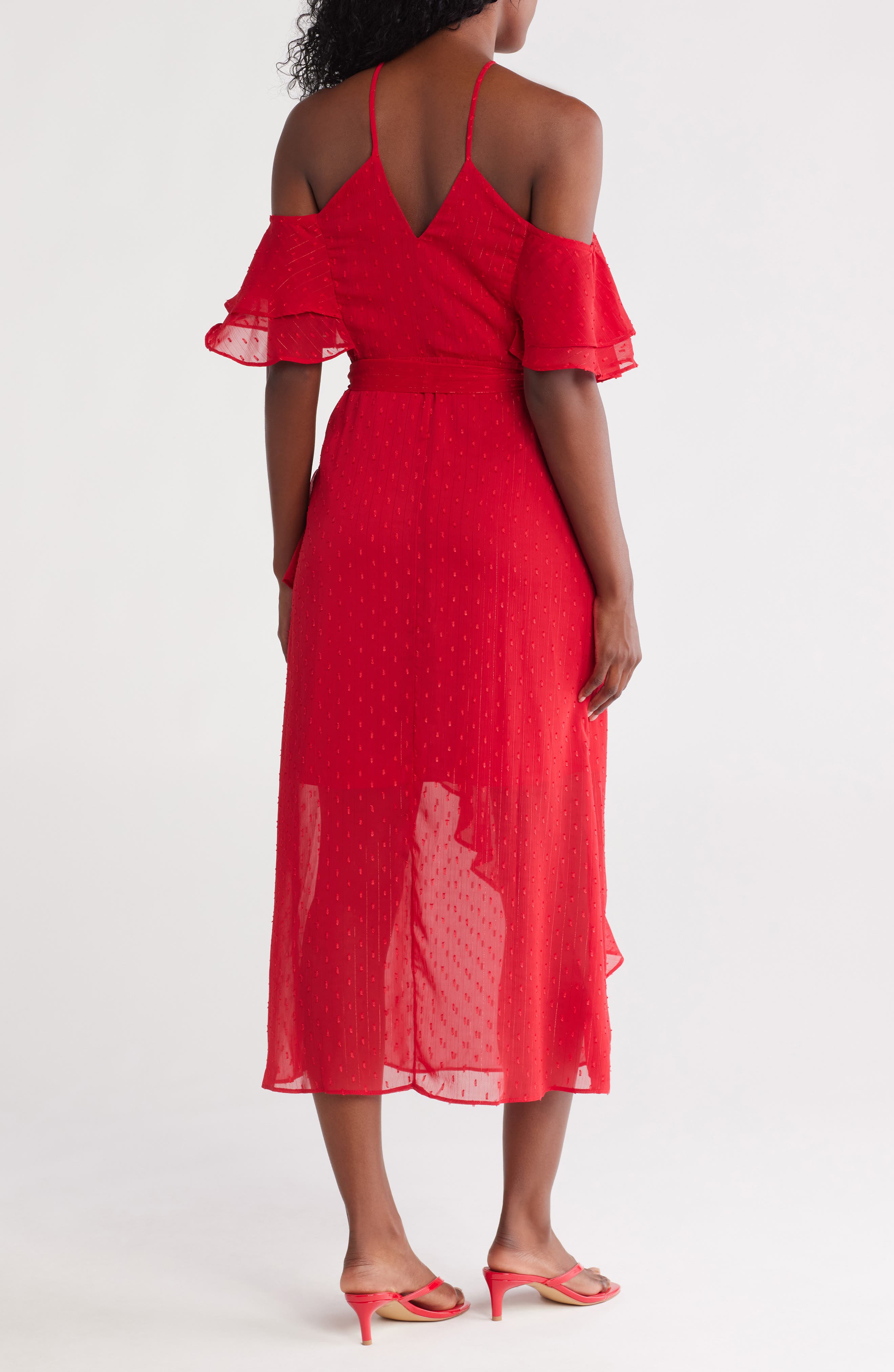 Julia Jordan Tiered Ruffle Halter Dress