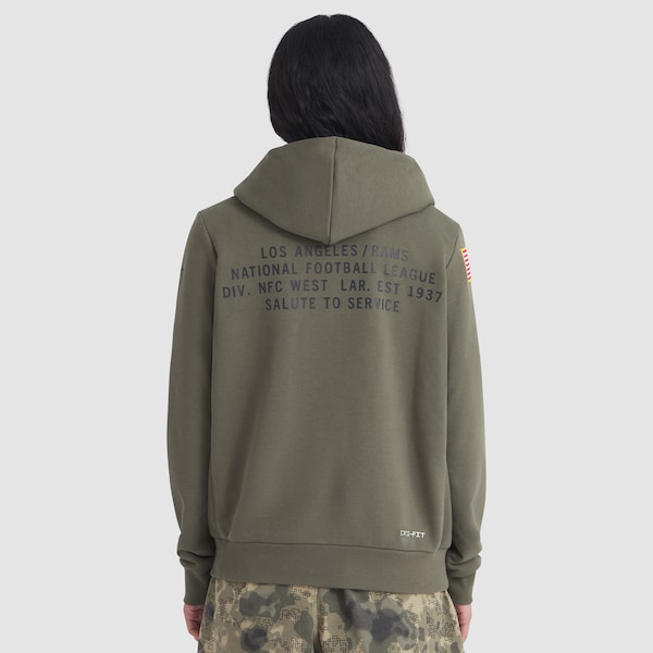 Los Angeles Rams Nike Women's 2025 Salute to Service Sideline Standard Issue Dri-FIT Hoodie - Olive