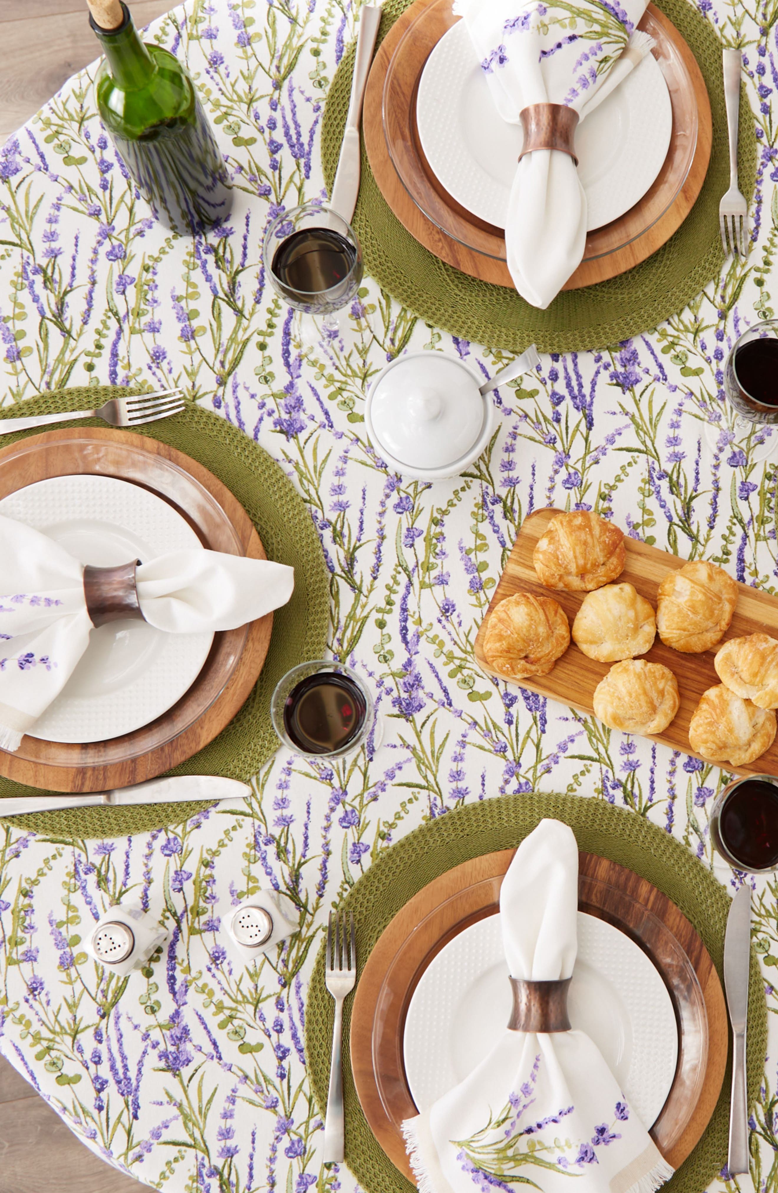 Design Imports Lavender Fields Round Tablecloth