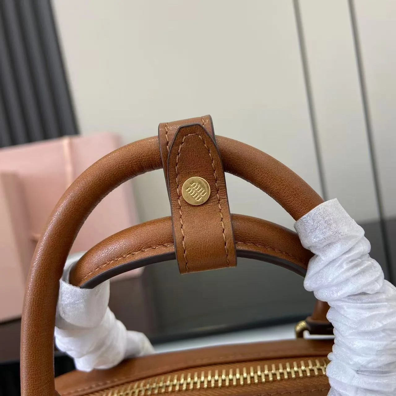 Miu Miu Brown Calfskin Top Handle Bag product photo from LabelPicks