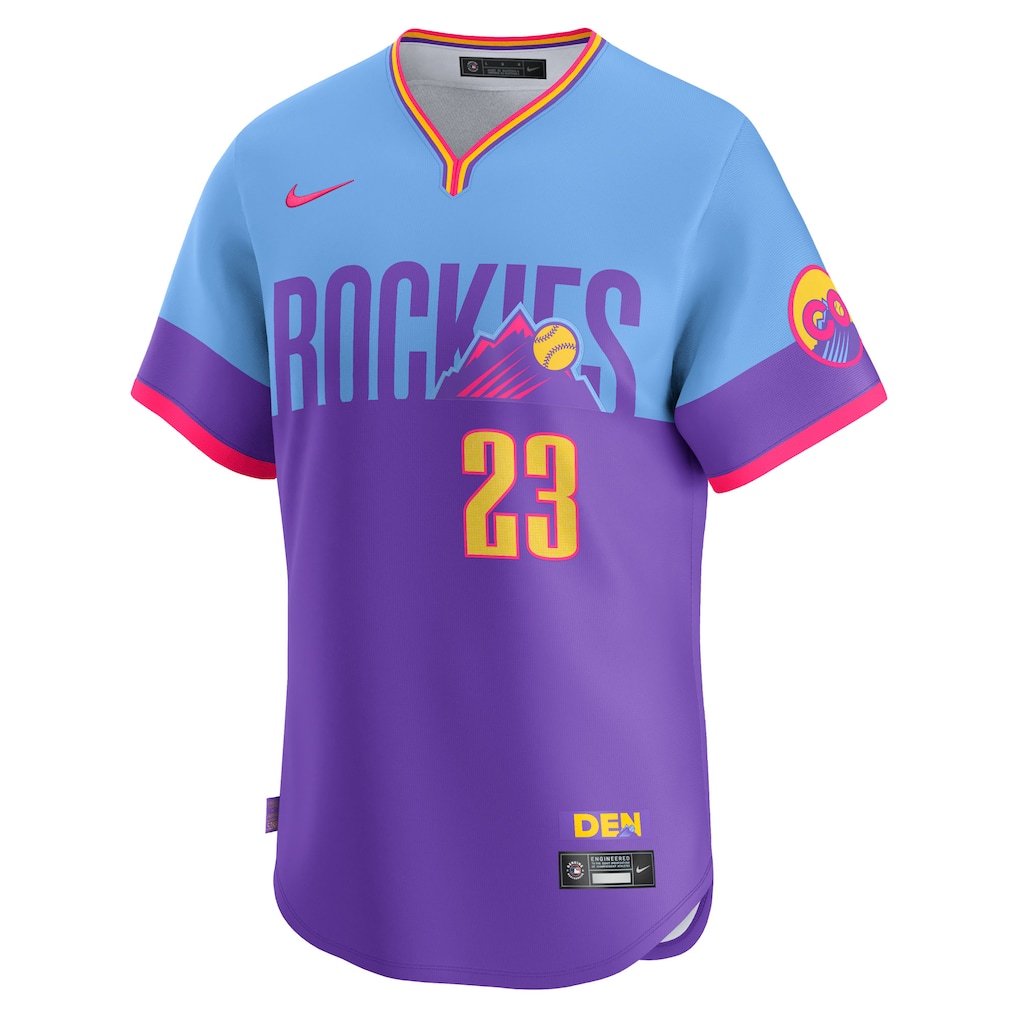 Kris Bryant Colorado Rockies Nike 2025 City Connect Limited Player Jersey - Purple/Light Blue