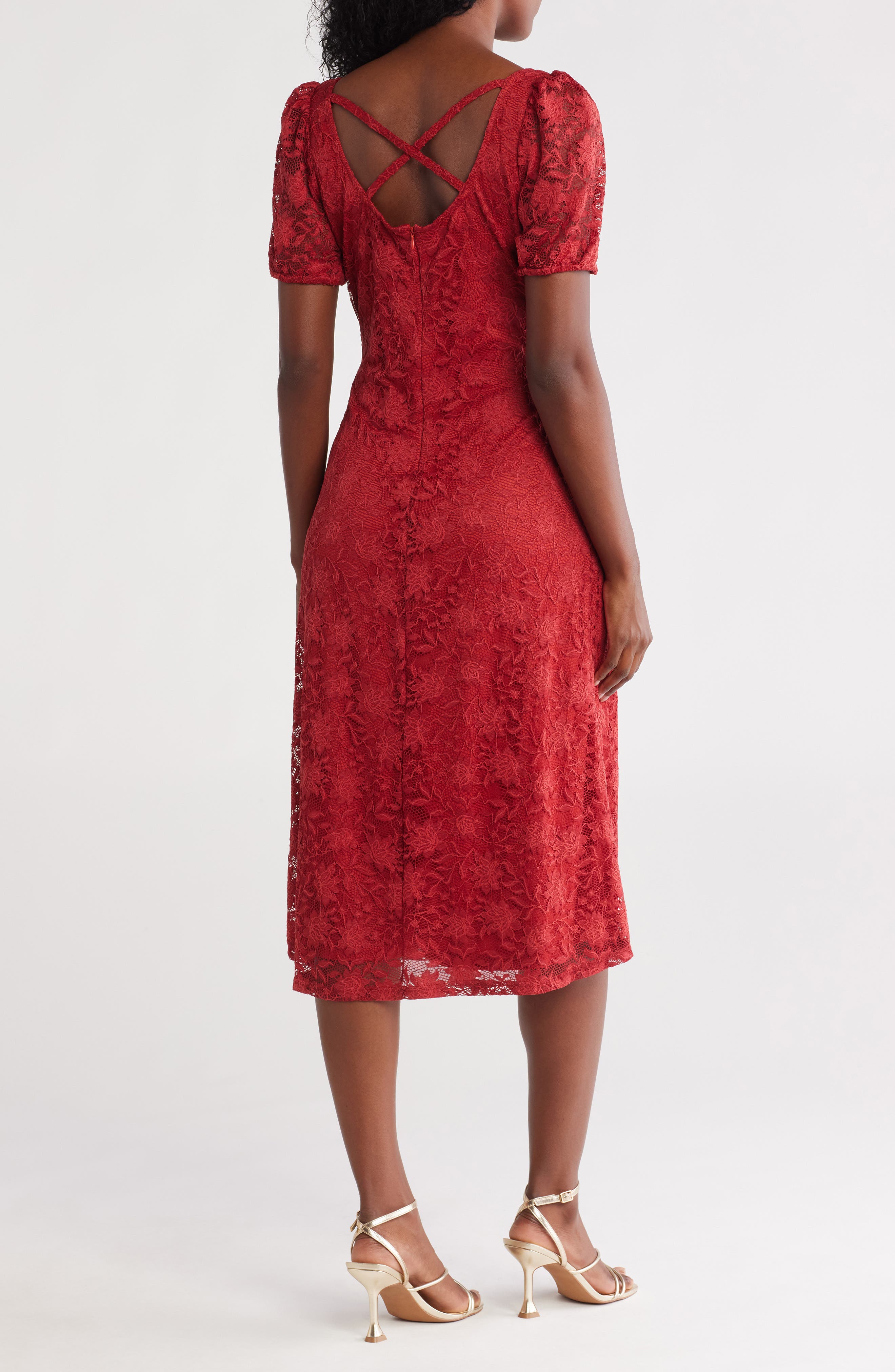 Julia Jordan Puff Sleeve Lace Dress