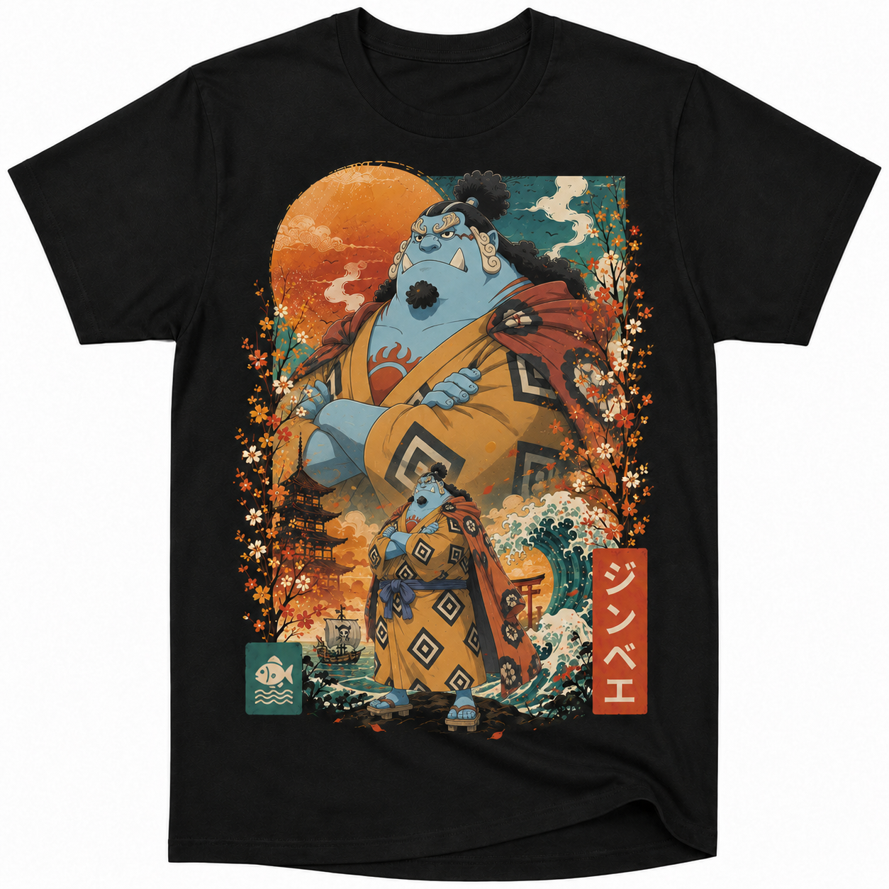 Remera Anime Jinbe One Piece Manga Corta