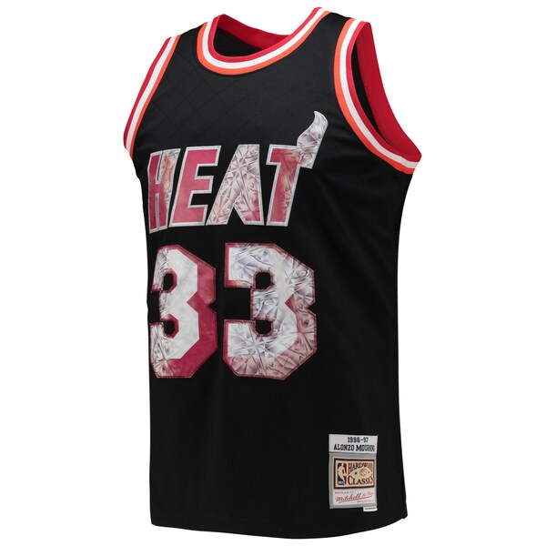 Alonzo Mourning Miami Heat 1996/97 Hardwood Classics NBA 75th Anniversary Diamond Swingman Jersey - Black