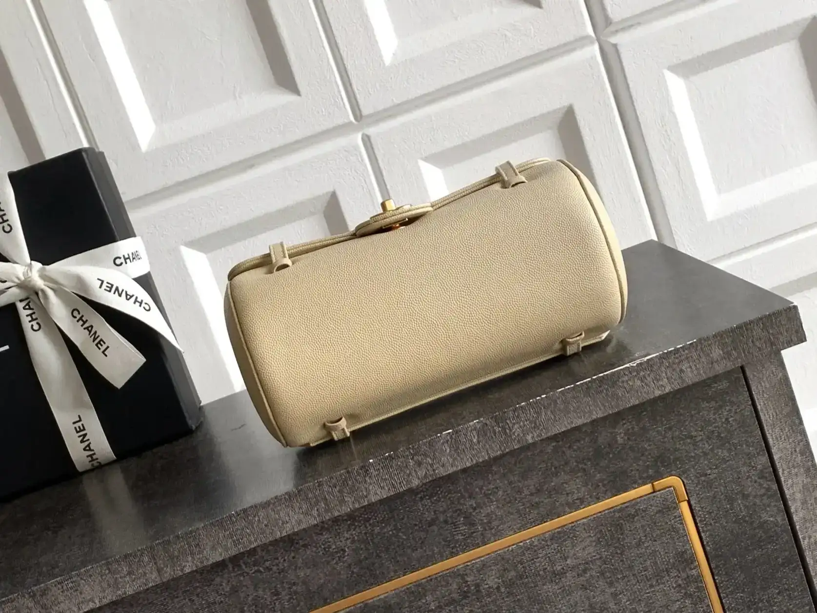 Chanel Beige Quilted Leather Top Handle Bag product photo from LabelPicks