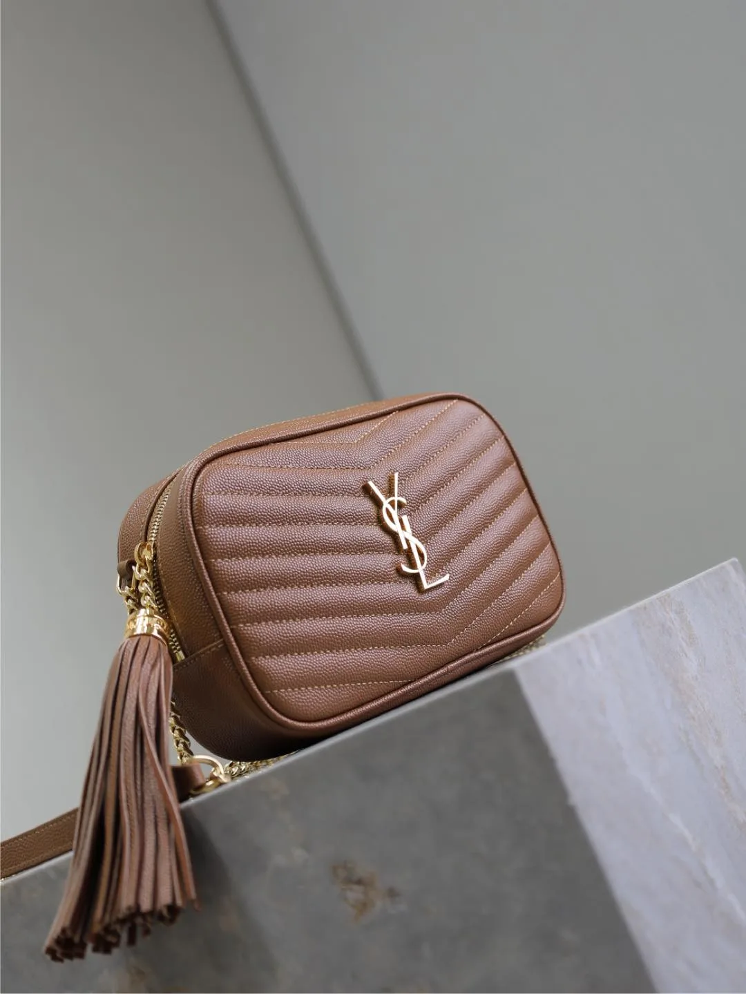 Saint Laurent Brown Calfskin Shoulder Bag product photo from LabelPicks