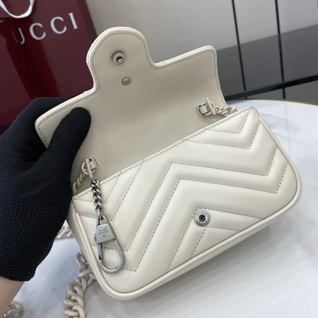 Gucci Marmont White Quilted Leather Shoulder Bag product photo from LabelPicks
