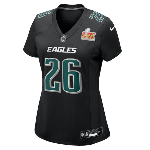 Saquon Barkley Philadelphia Eagles Nike Women's Super Bowl LIX Fashion Game Player Jersey - Carbon Black