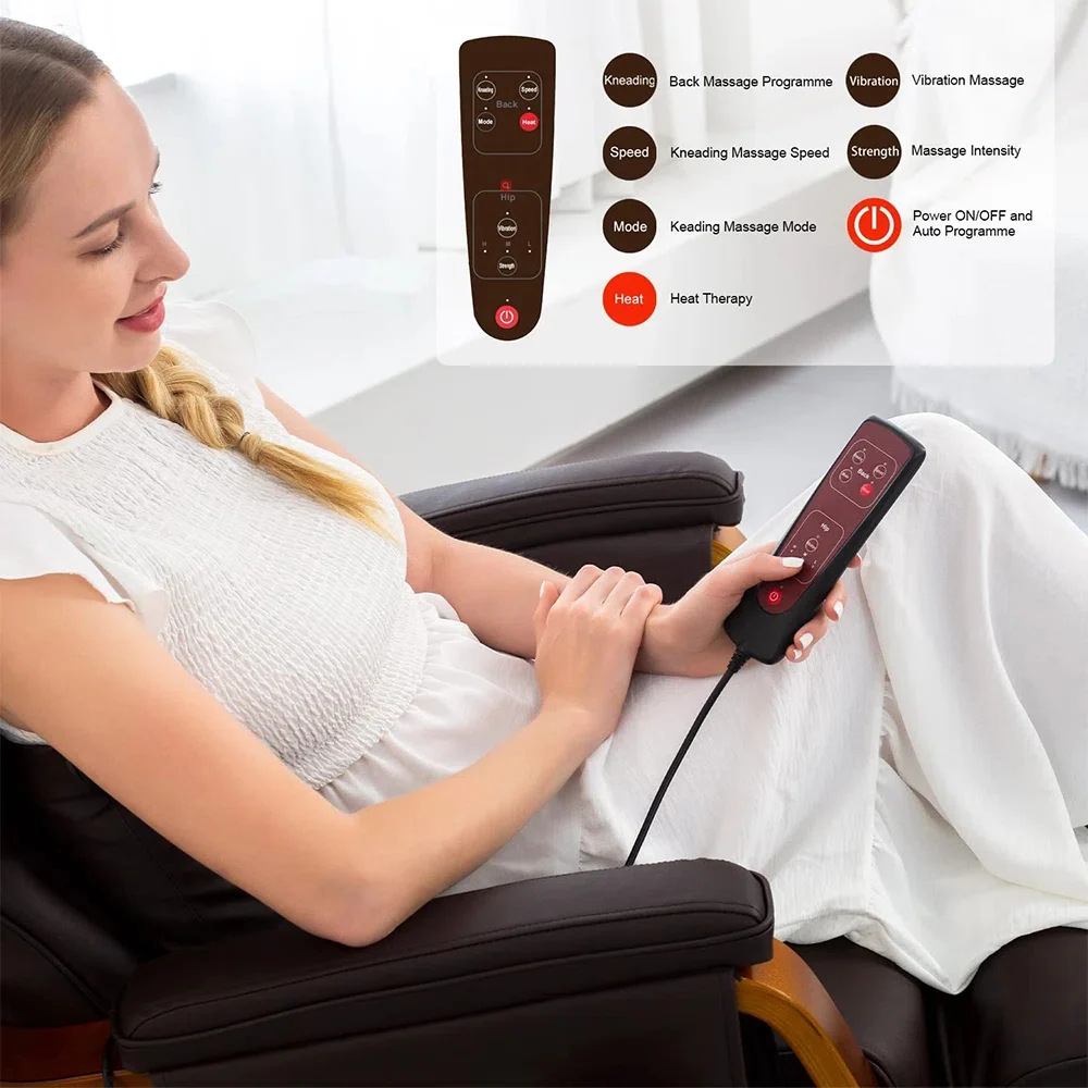Heated Massage Rocking Chair - PU Leather Recliner with Vibration