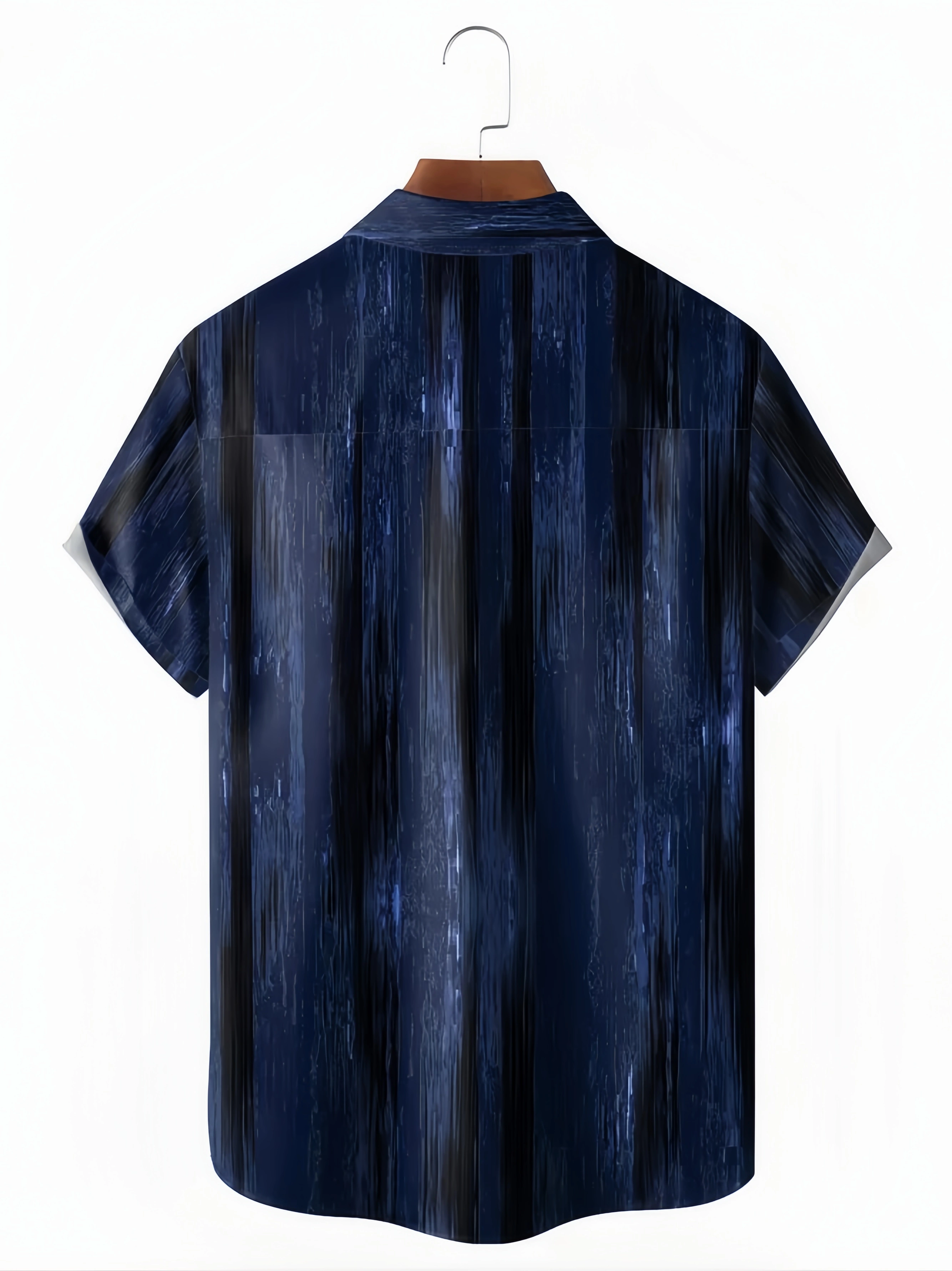 Geometric Dark Pattern Chest Pocket Short Sleeve Casual Shirt