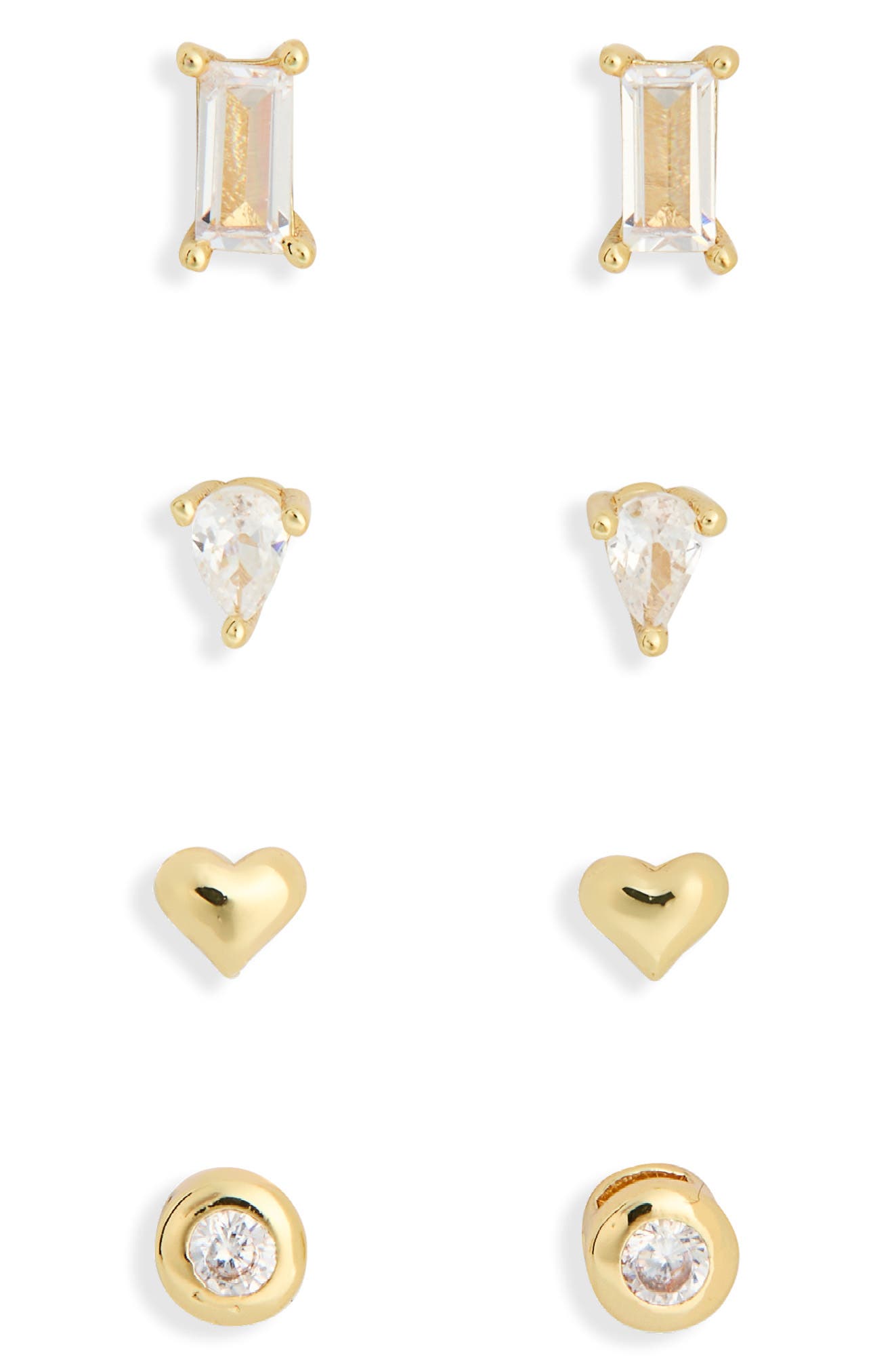 NORDSTROM RACK Set of 4 Cubic Zirconia Stud Earrings