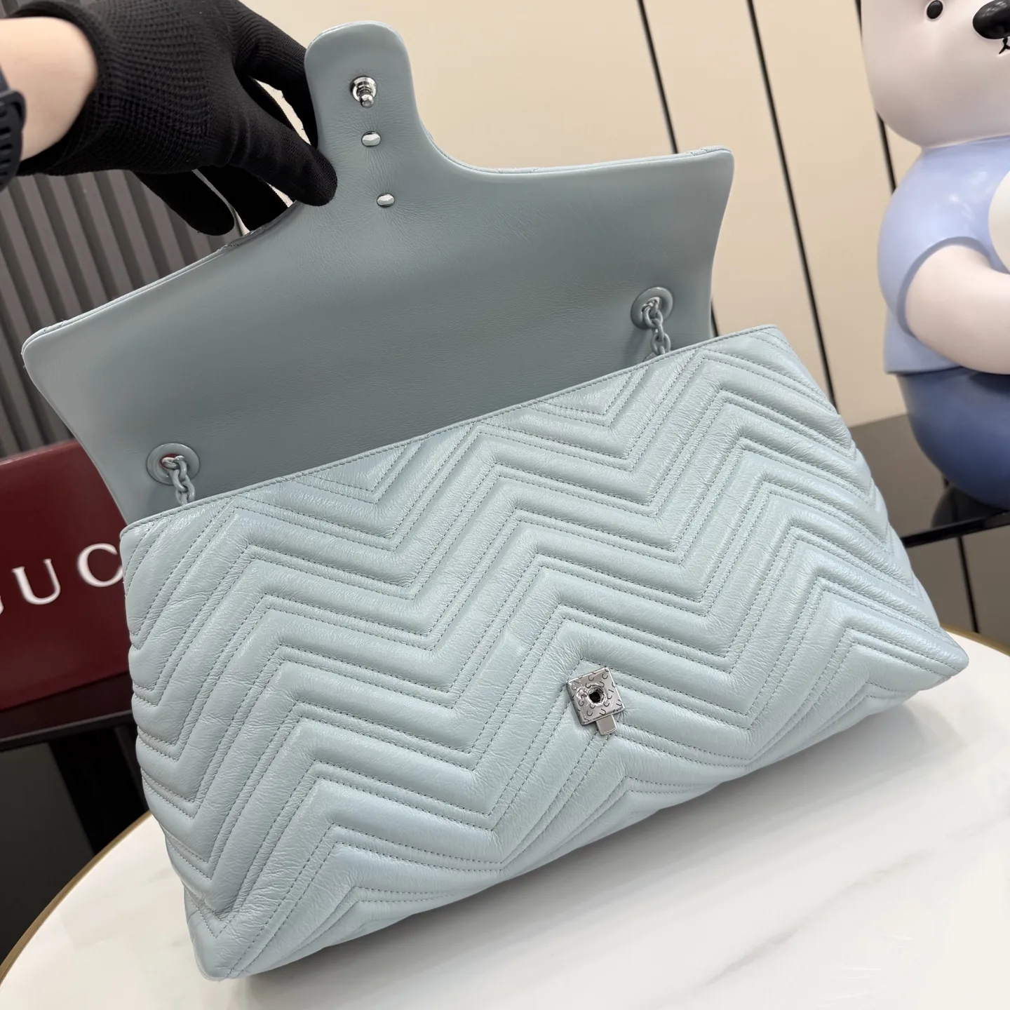 Gucci Marmont Blue GG Supreme Canvas Shoulder Bag product photo from LabelPicks