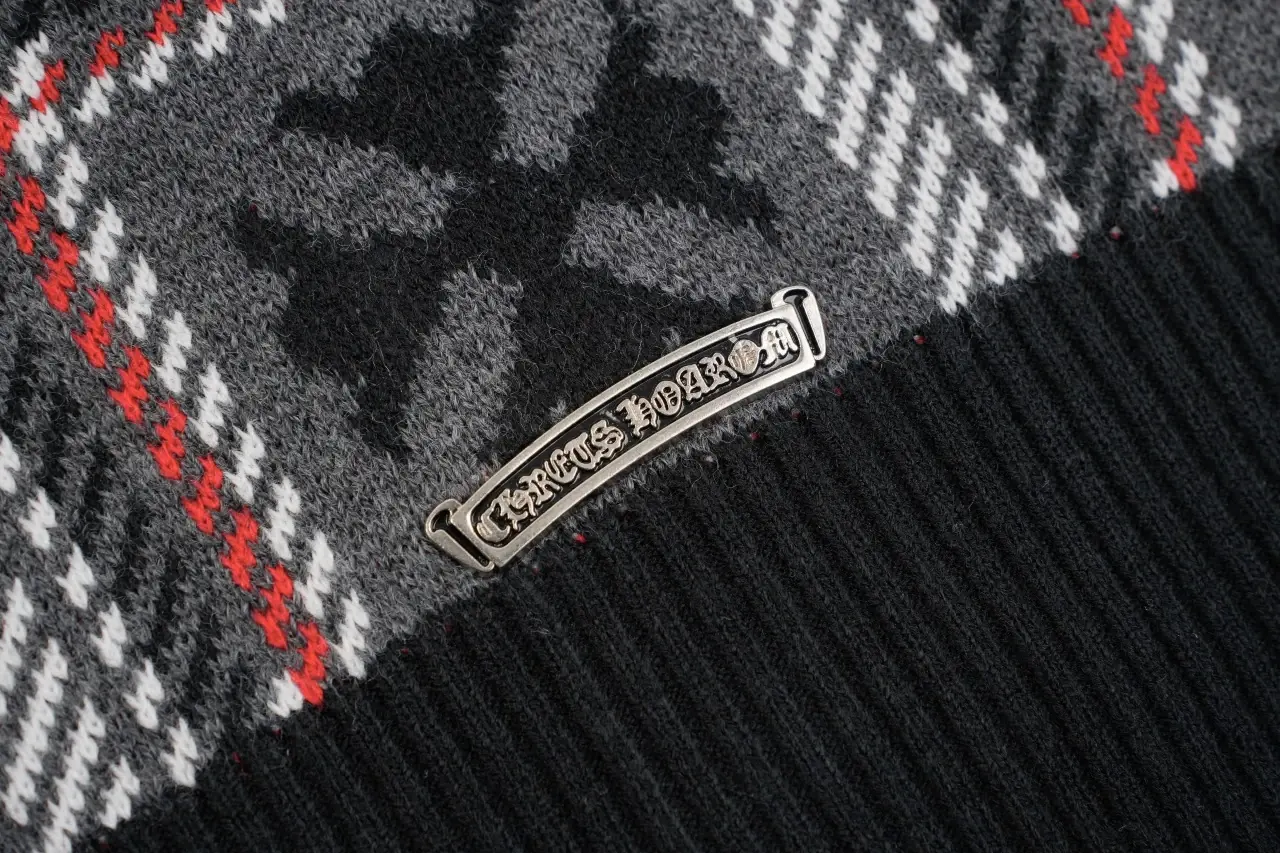 Chrome Hearts Plaid Cross Knit Cardigan product photo from LabelPicks