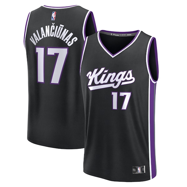 Jonas Valančiūnas Sacramento Kings  Fast Break Replica Jersey - Black - Icon Edition