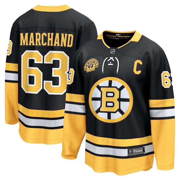 Brad Marchand Boston Bruins  100th Anniversary Premier Breakaway Player Jersey - Black