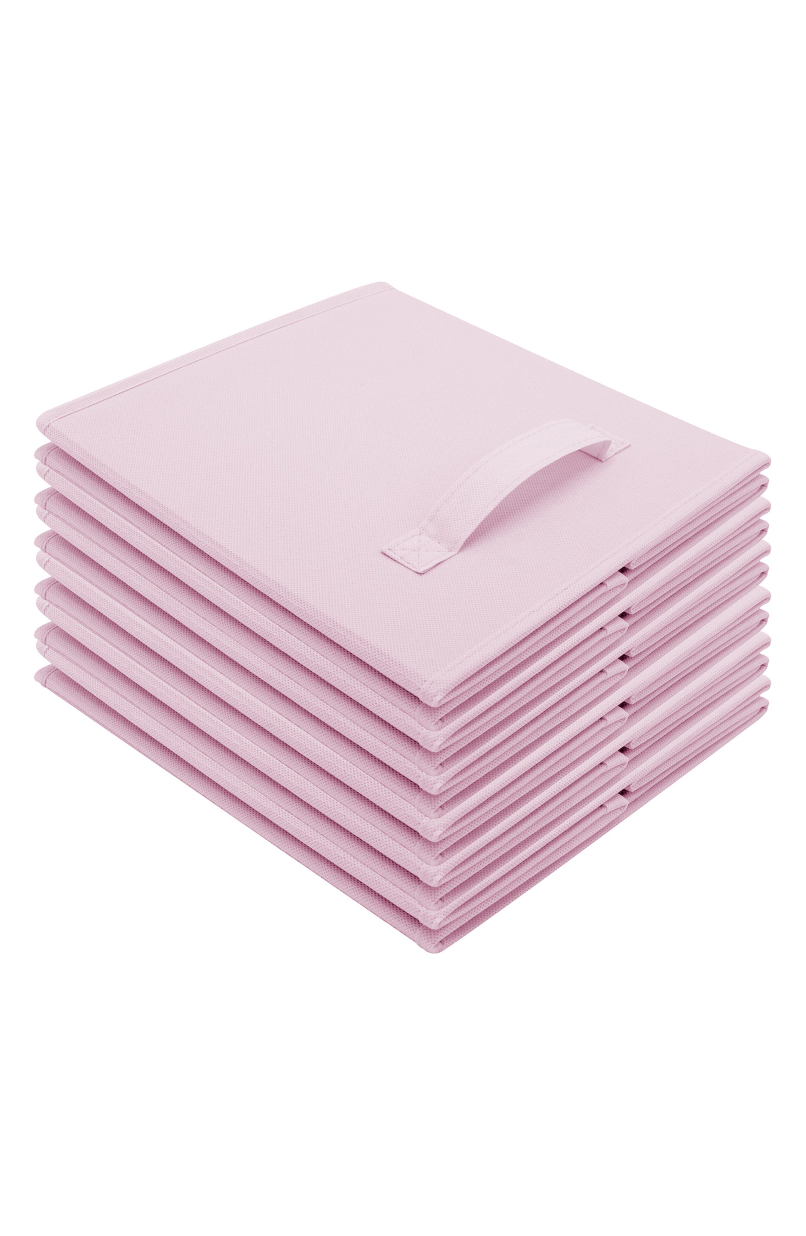 SORBUS Foldable Storage Cube Basket Bin - Set of 6 - Pastel Pink